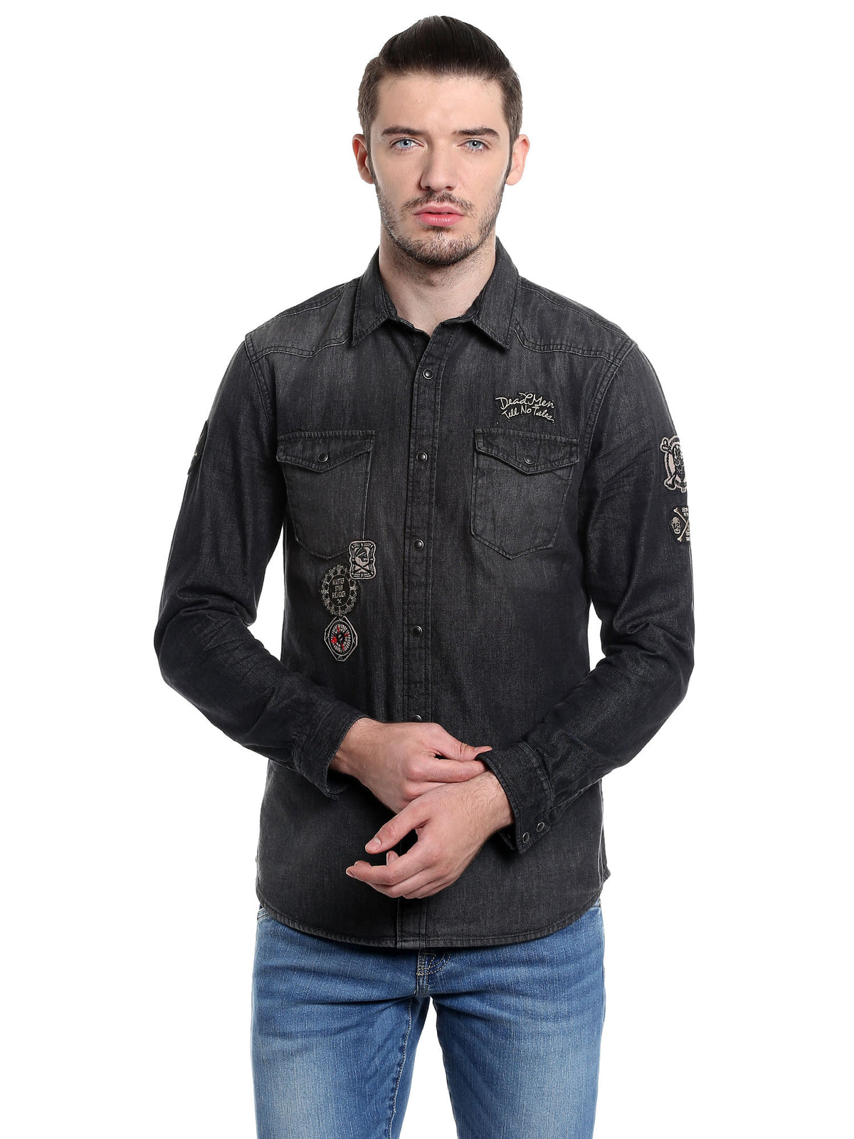 Pirates Of The Caribbean Graphic Print Black Shirt - S