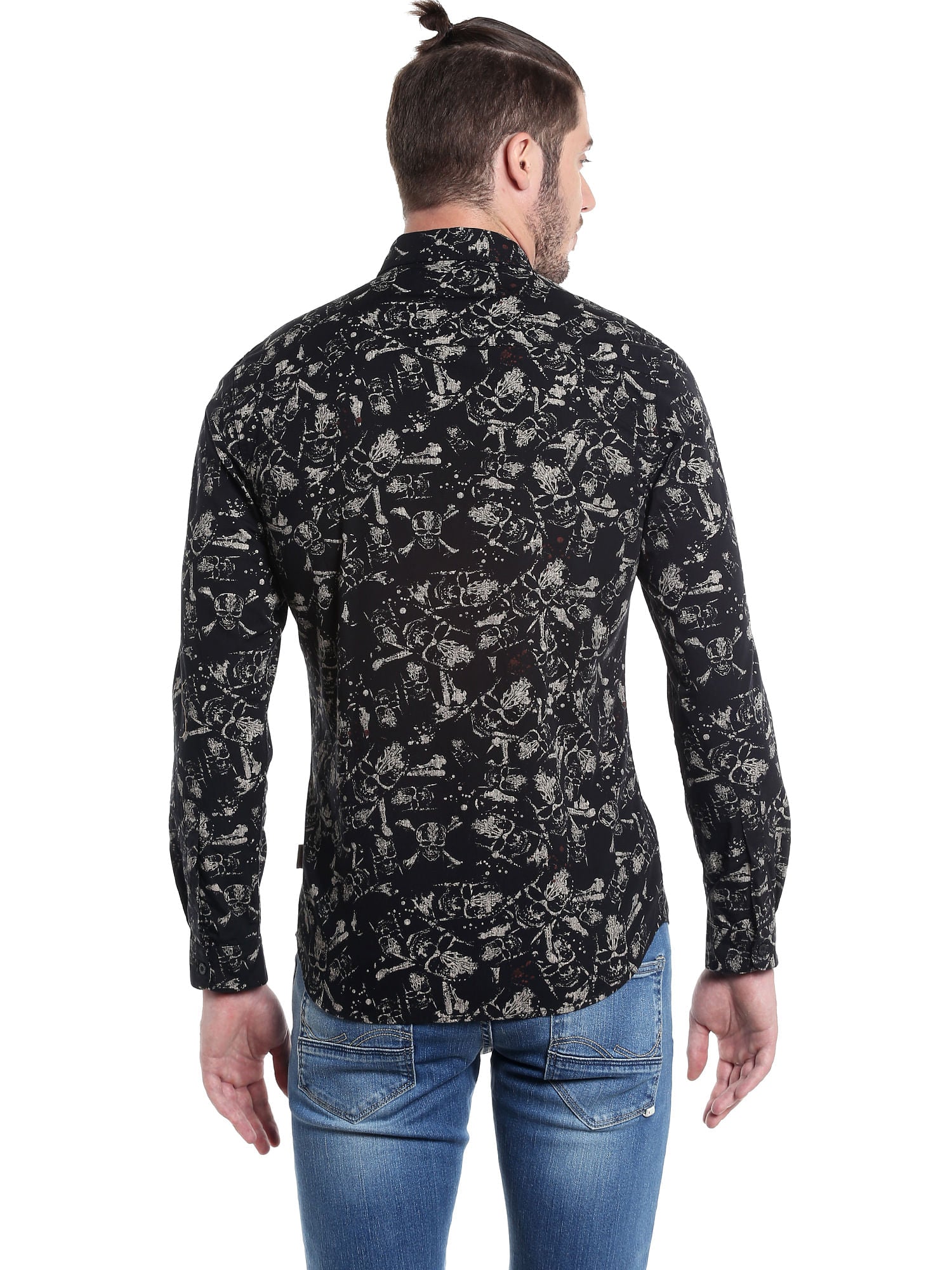 Pirates Of The Caribbean Skull Print Black Shirt