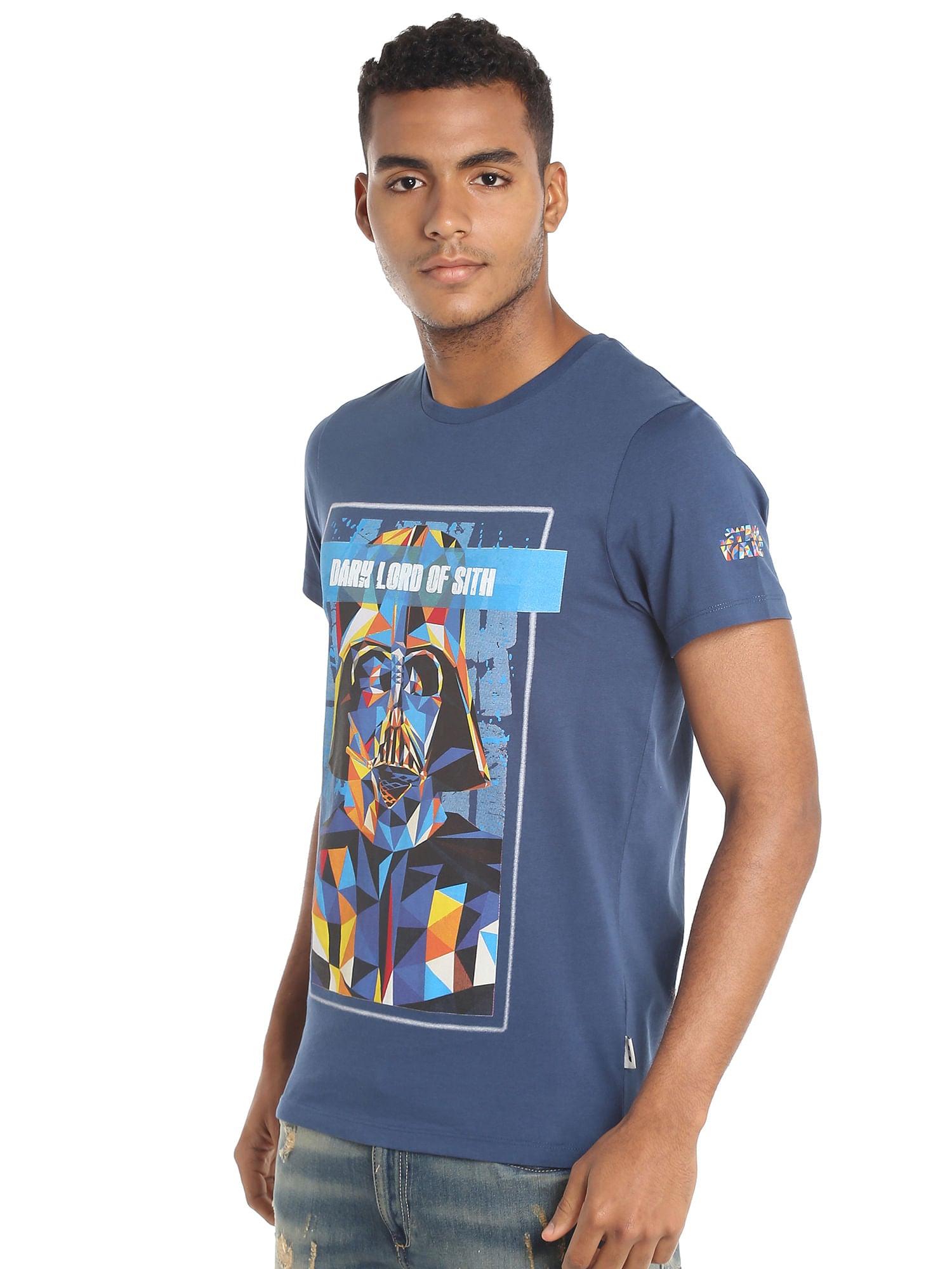 Darth Vader Print Blue T-Shirt