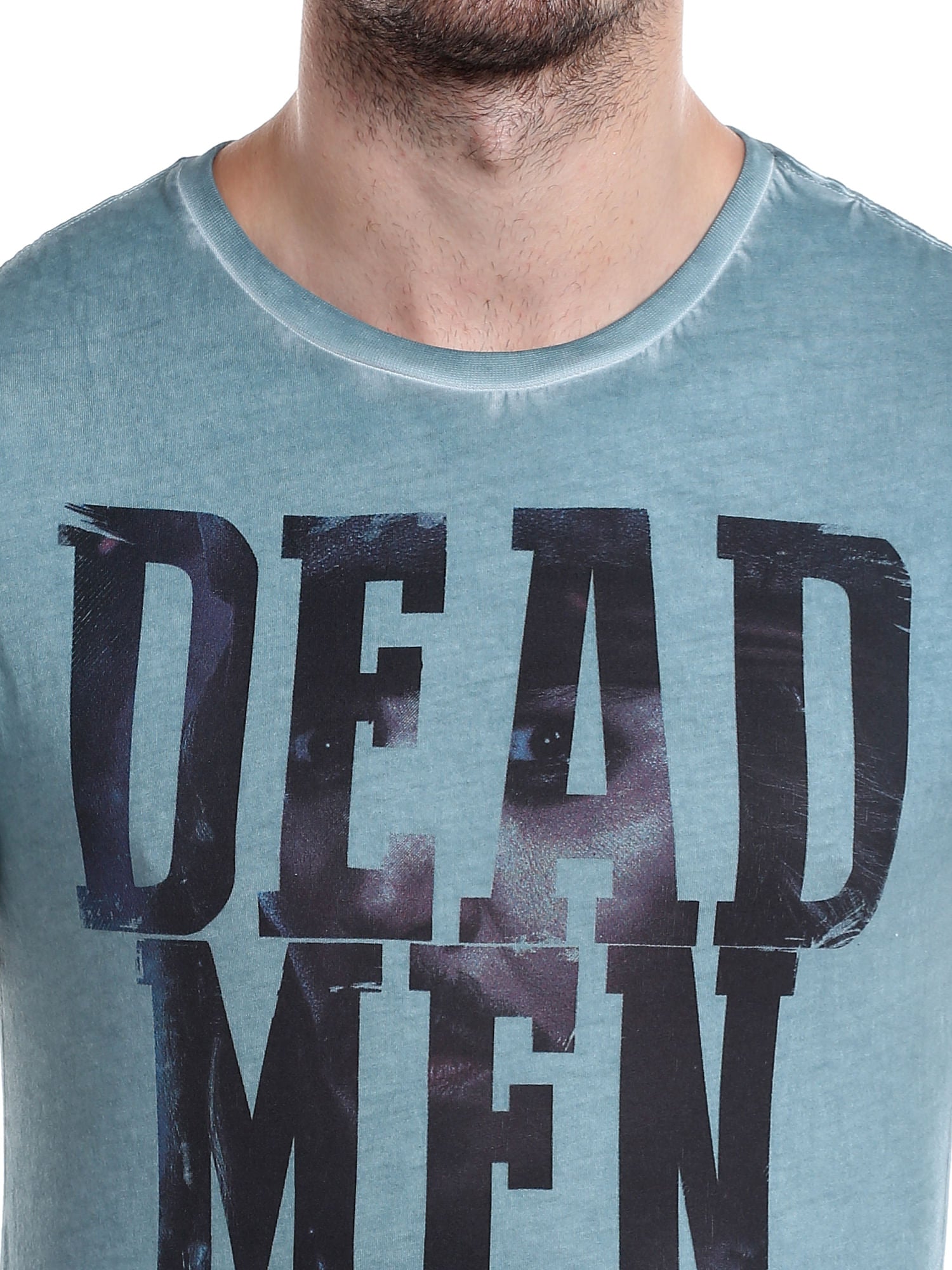 Pirates Of The Caribbean Slogan Print Blue T-Shirt