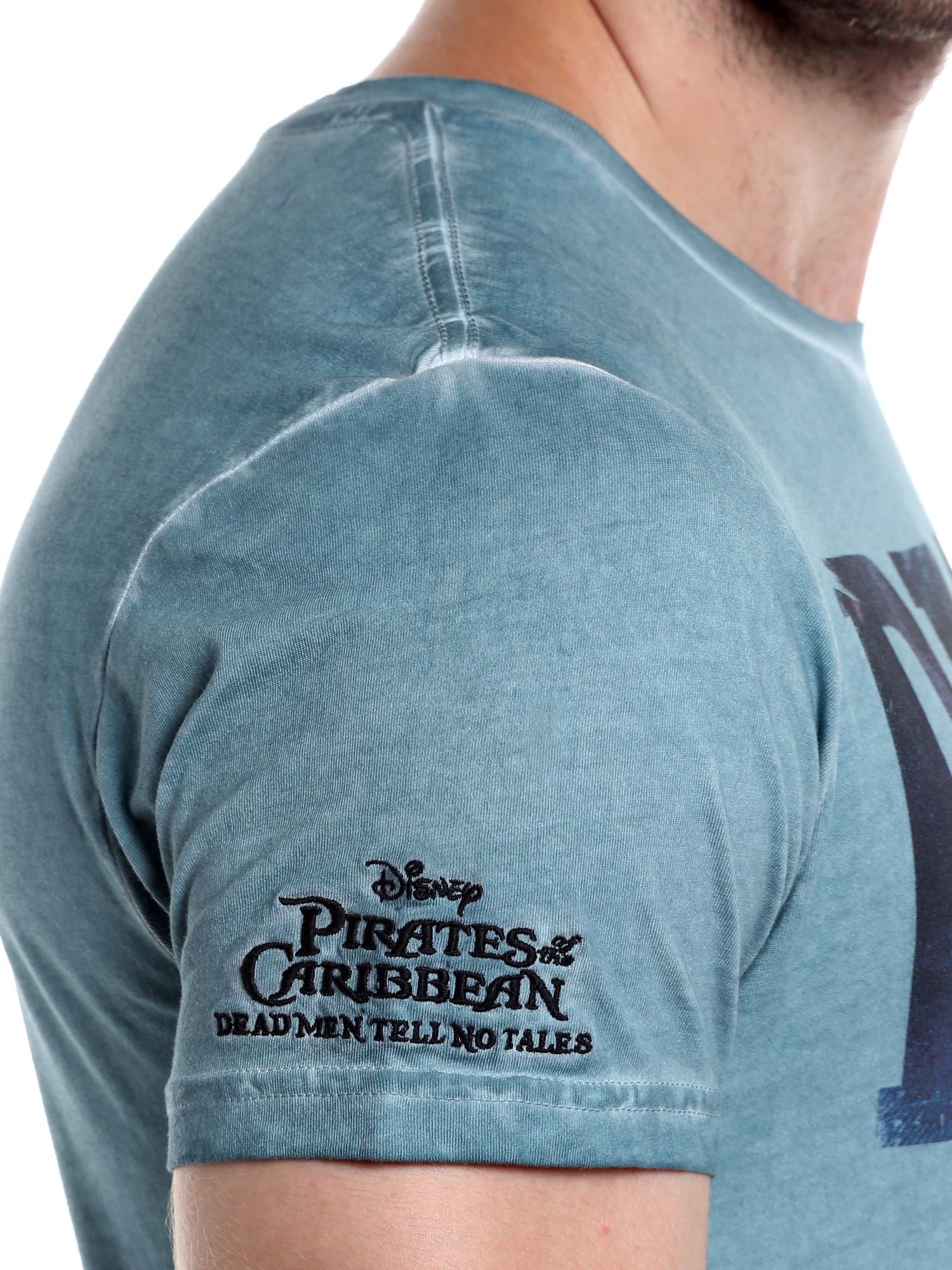 Pirates Of The Caribbean Slogan Print Blue T-Shirt