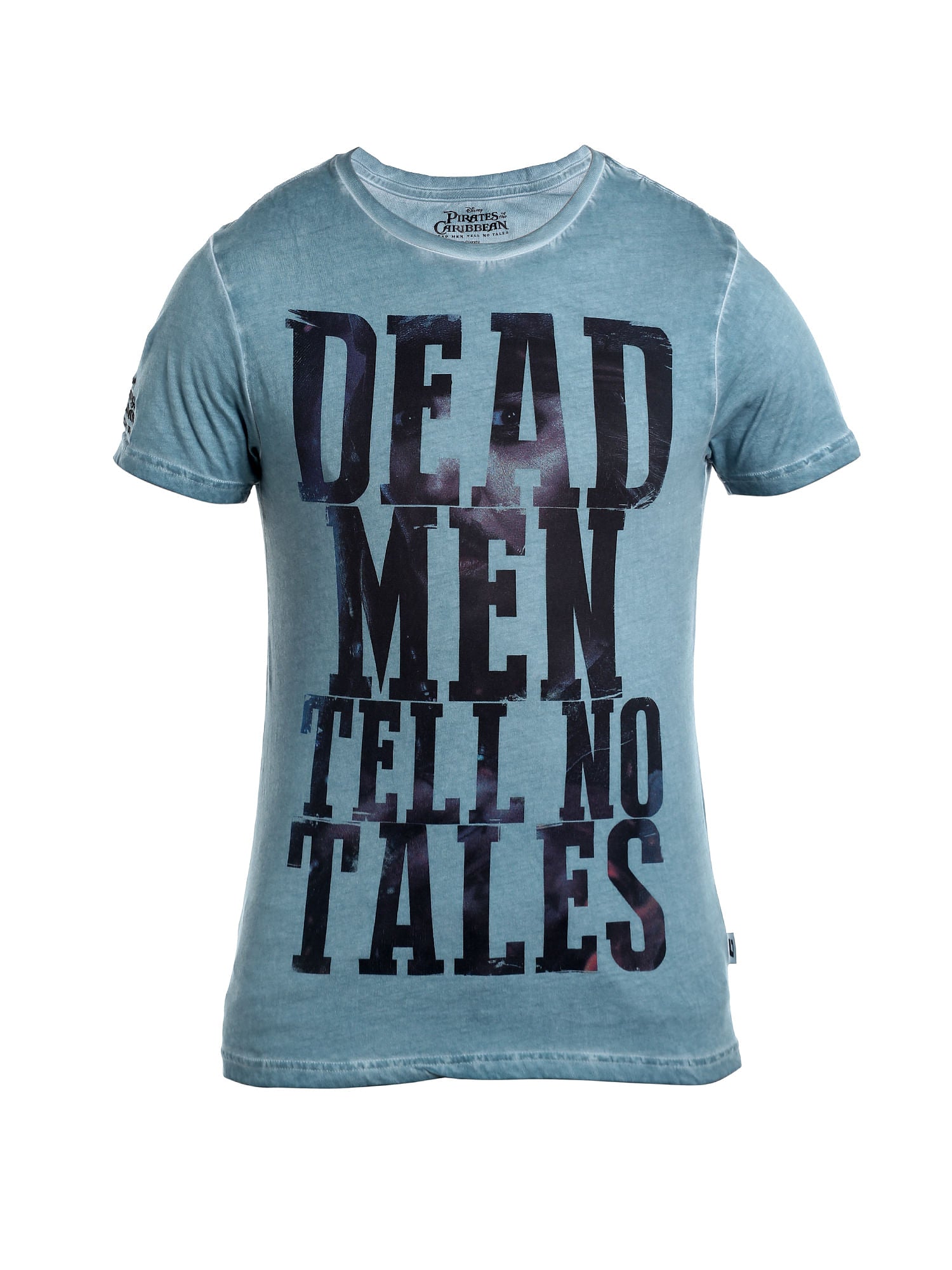 Pirates Of The Caribbean Slogan Print Blue T-Shirt