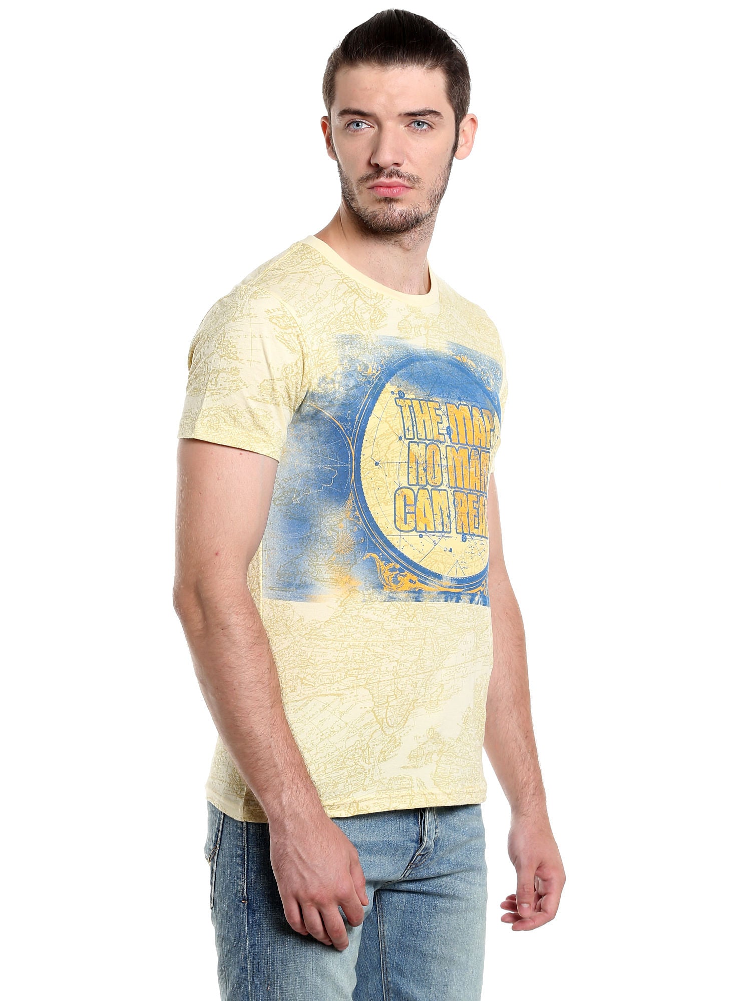 Pirates Of The Caribbean Graphic Print Yellow T-Shirt