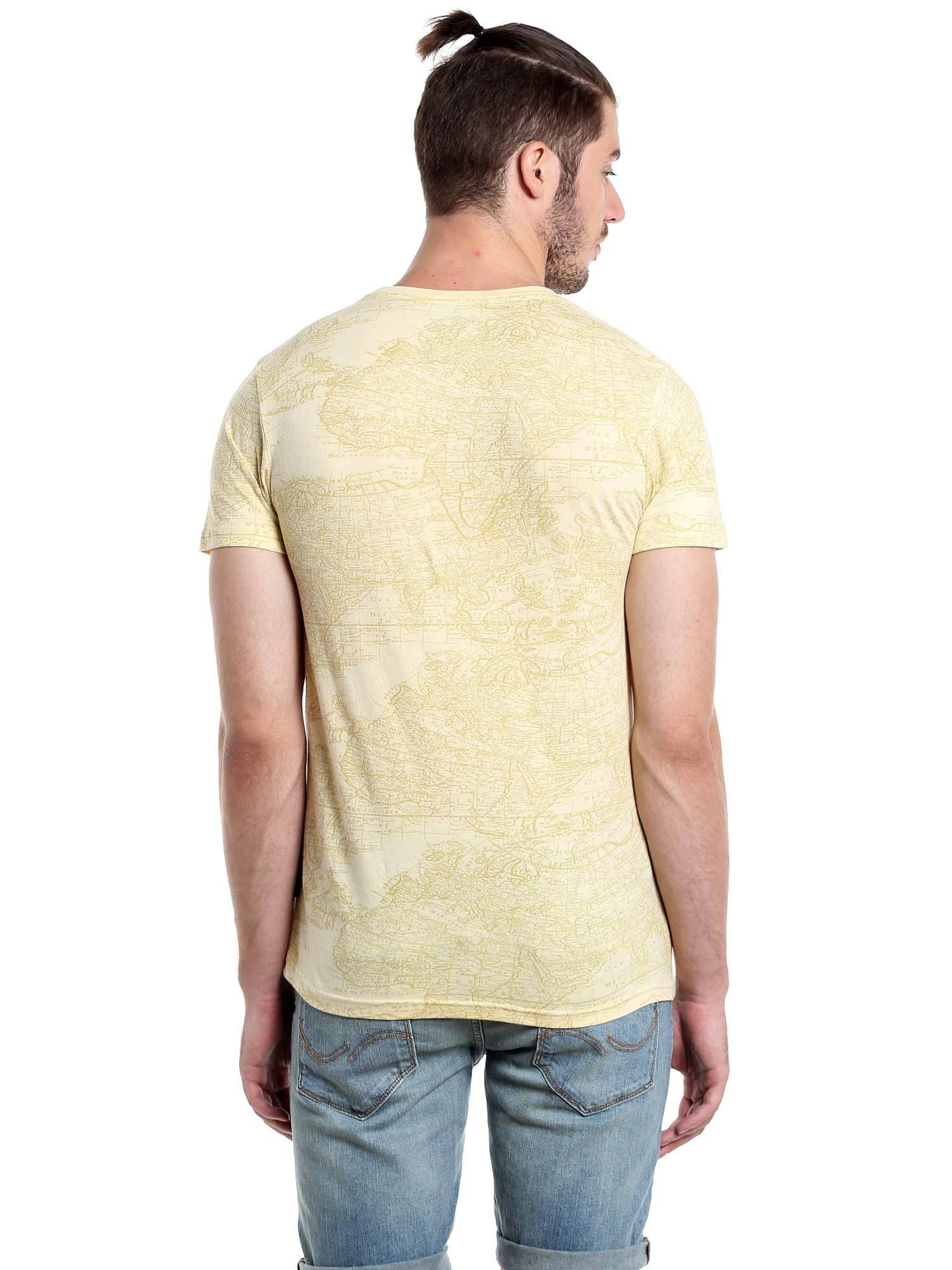 Pirates Of The Caribbean Graphic Print Yellow T-Shirt