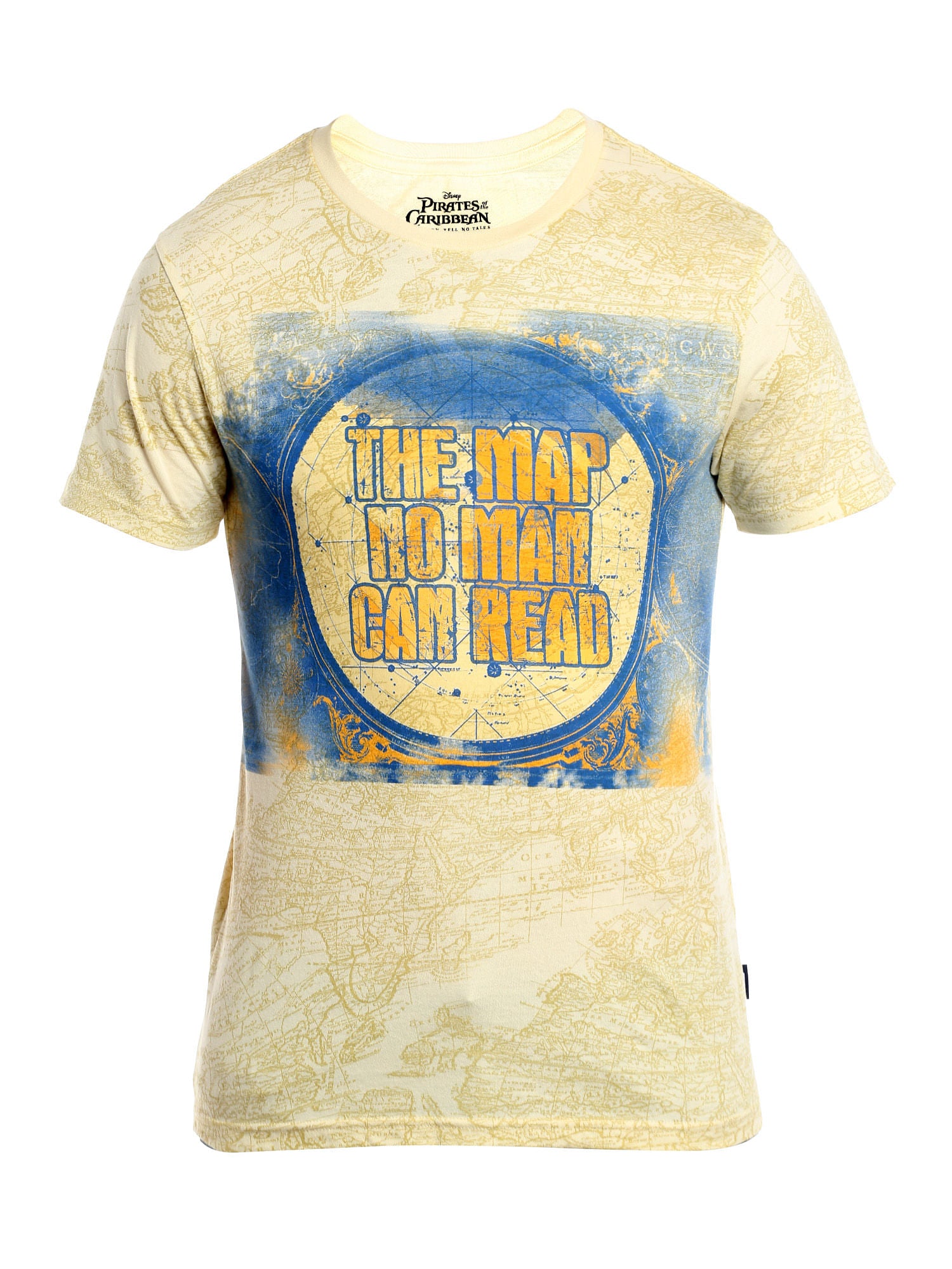 Pirates Of The Caribbean Graphic Print Yellow T-Shirt