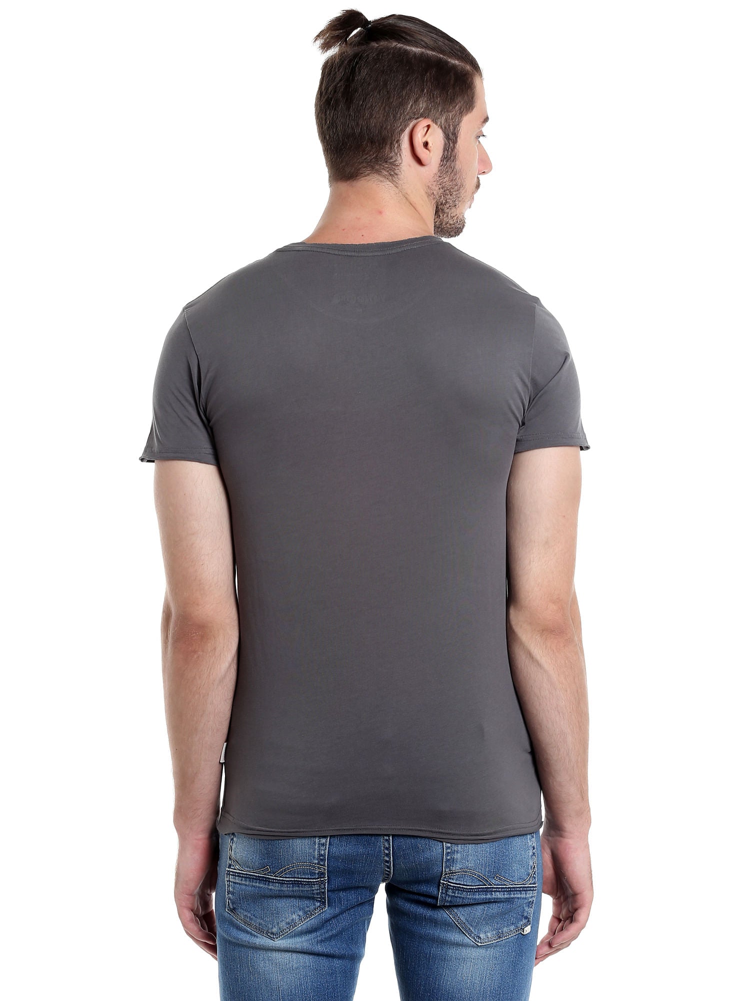 Pirates Of The Caribbean Jack Sparrow Printed Grey T-Shirt