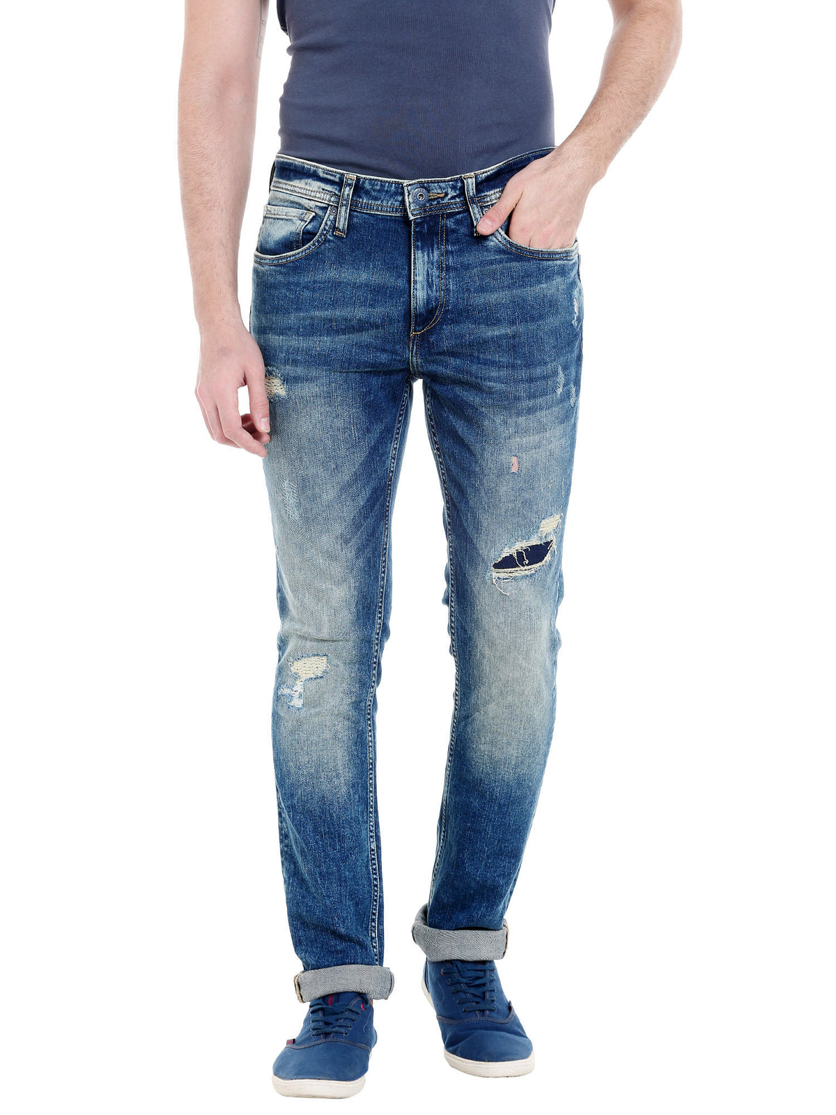 Blue Ripped Skinny Fit Jeans - 28/32