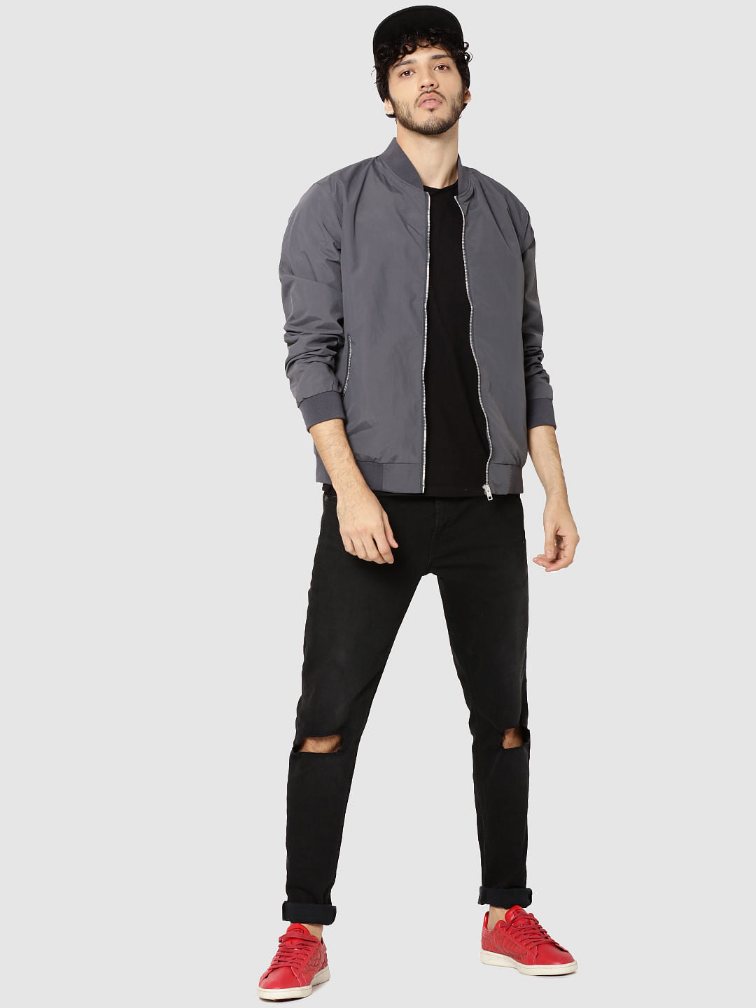 Grey Bomber Jacket