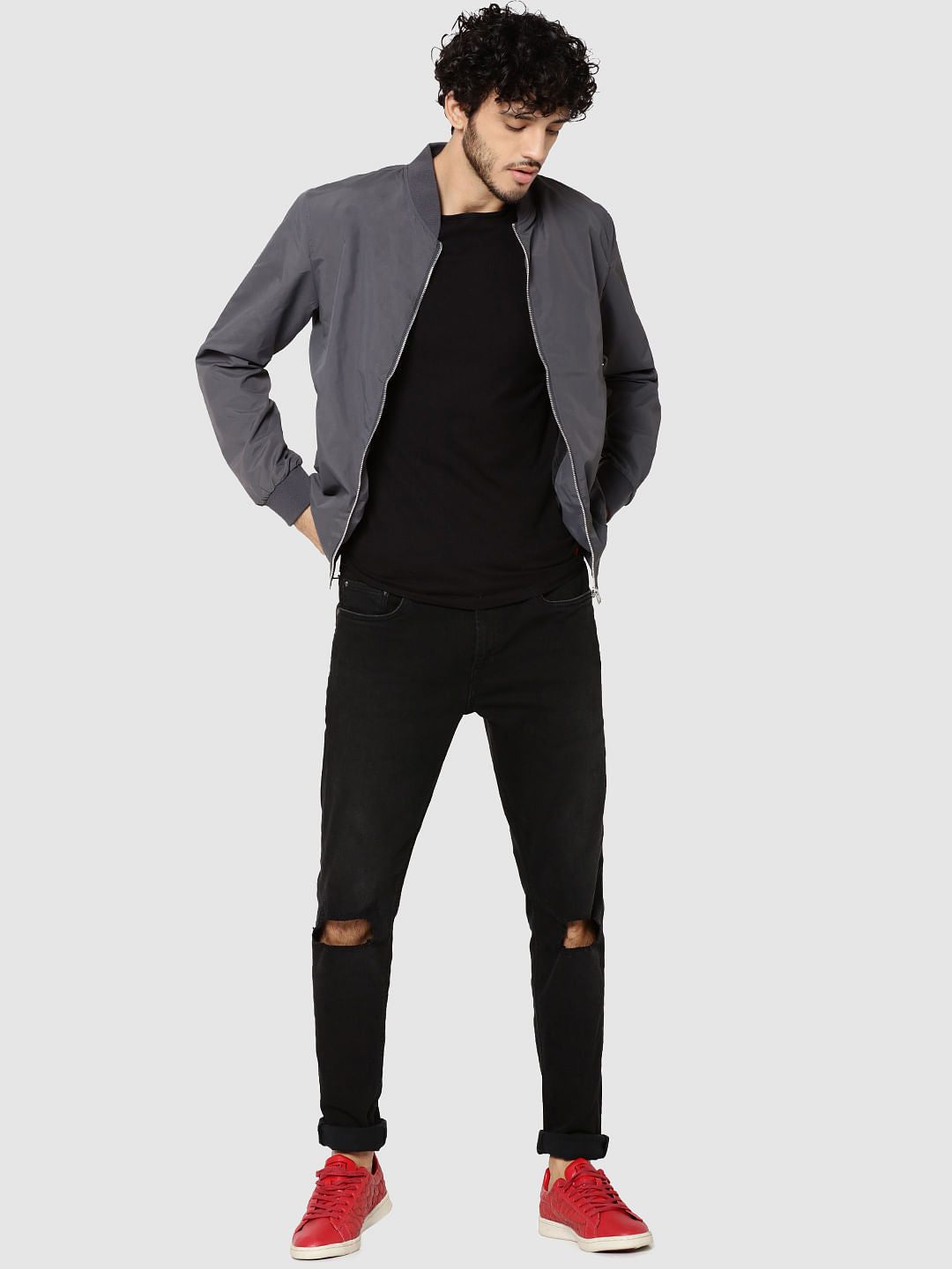 Grey Bomber Jacket
