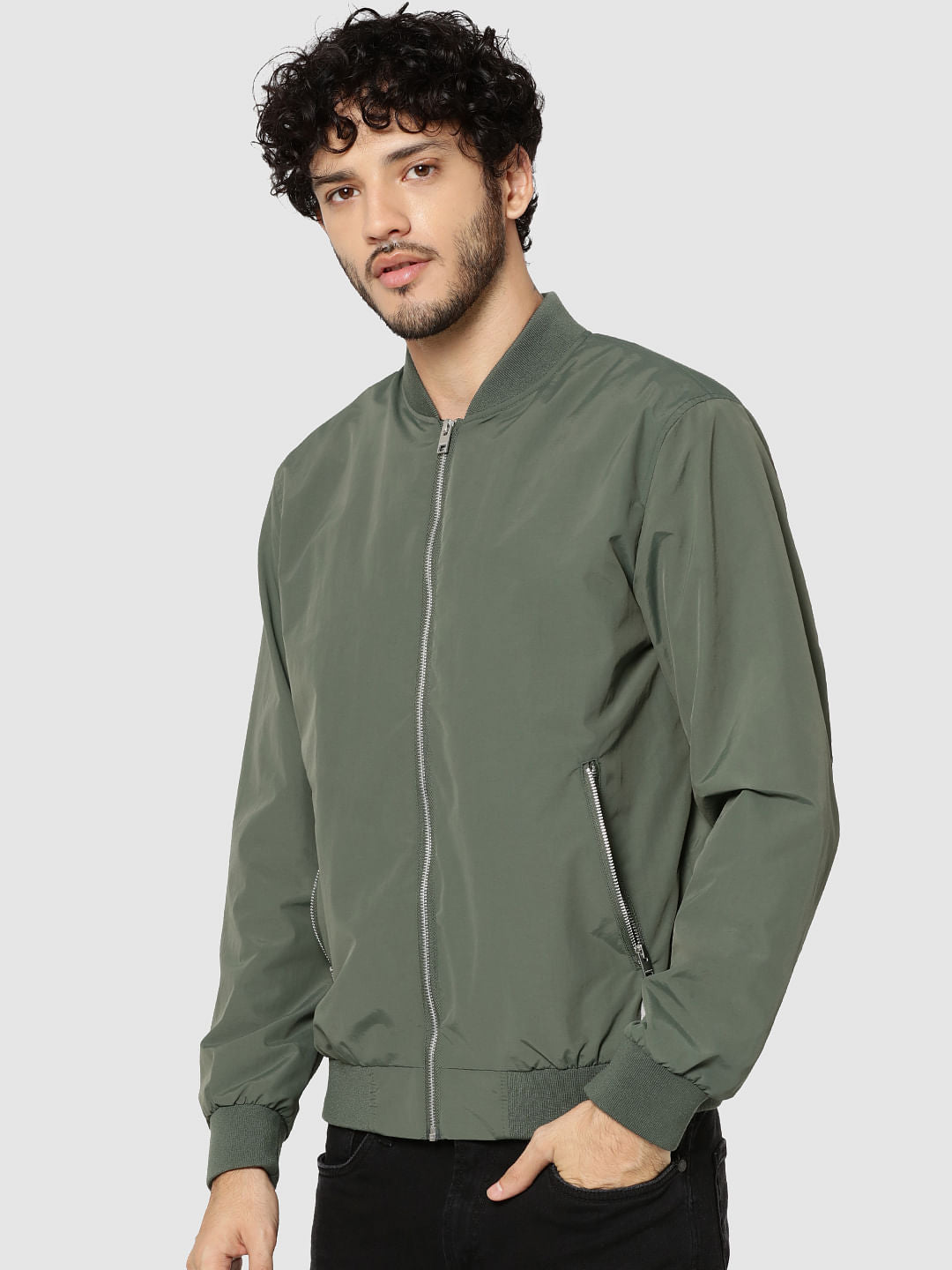 Green Bomber Jacket - XS
