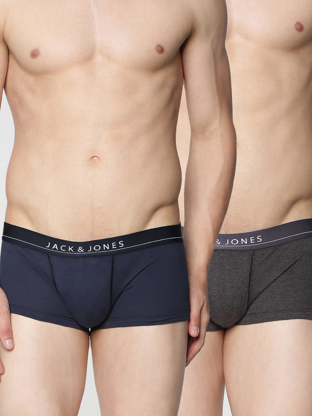 Pack Of Two Brazilian Trunks - Navy And Grey - S