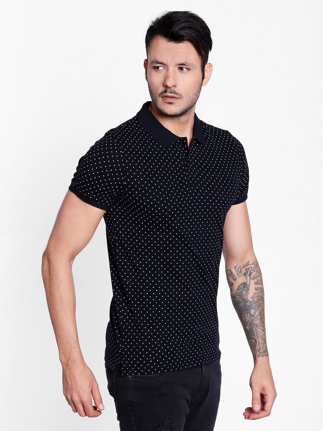Blue Polka Dot Polo T-Shirt