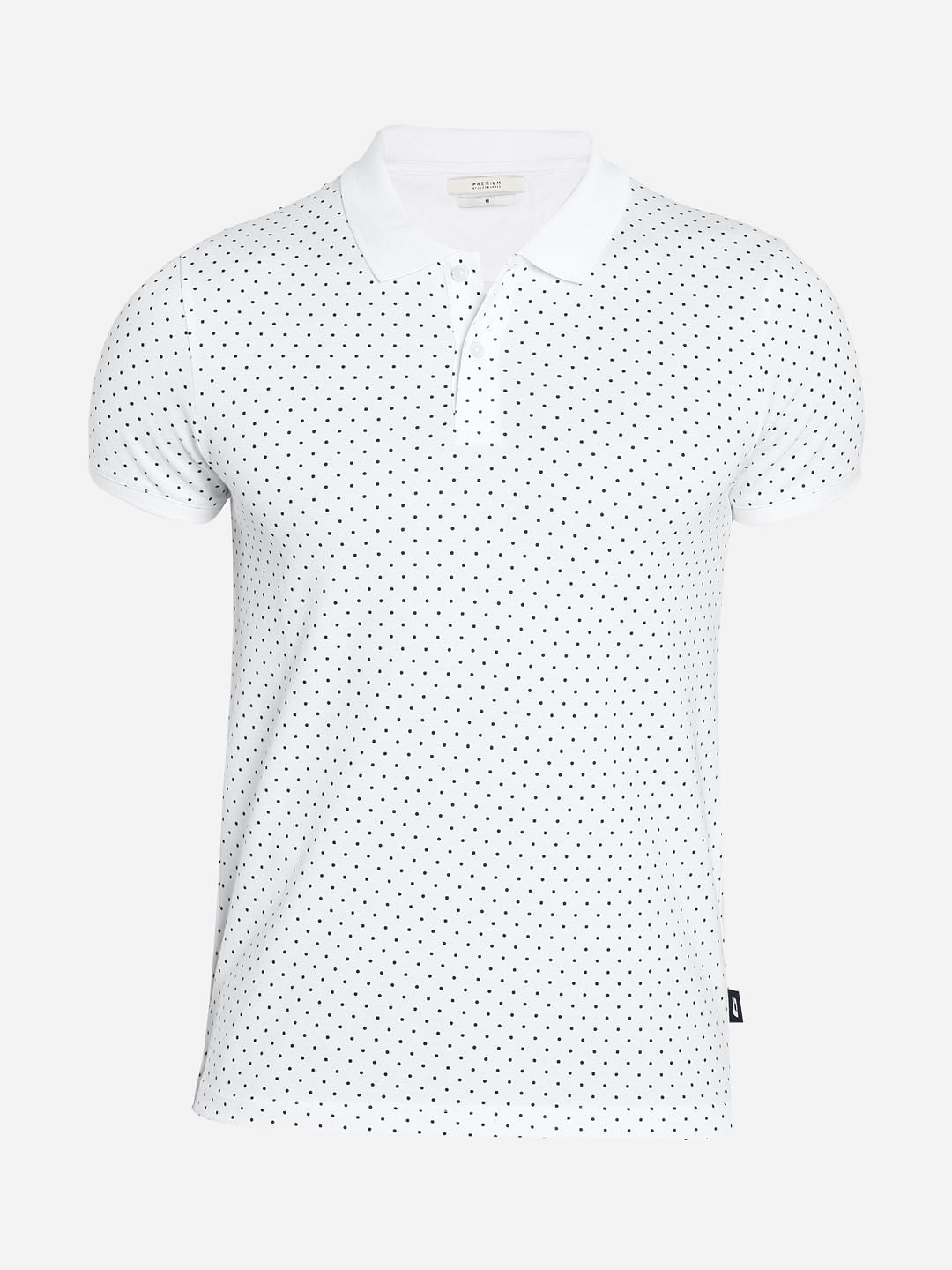White Polka Dots Polo T-Shirt