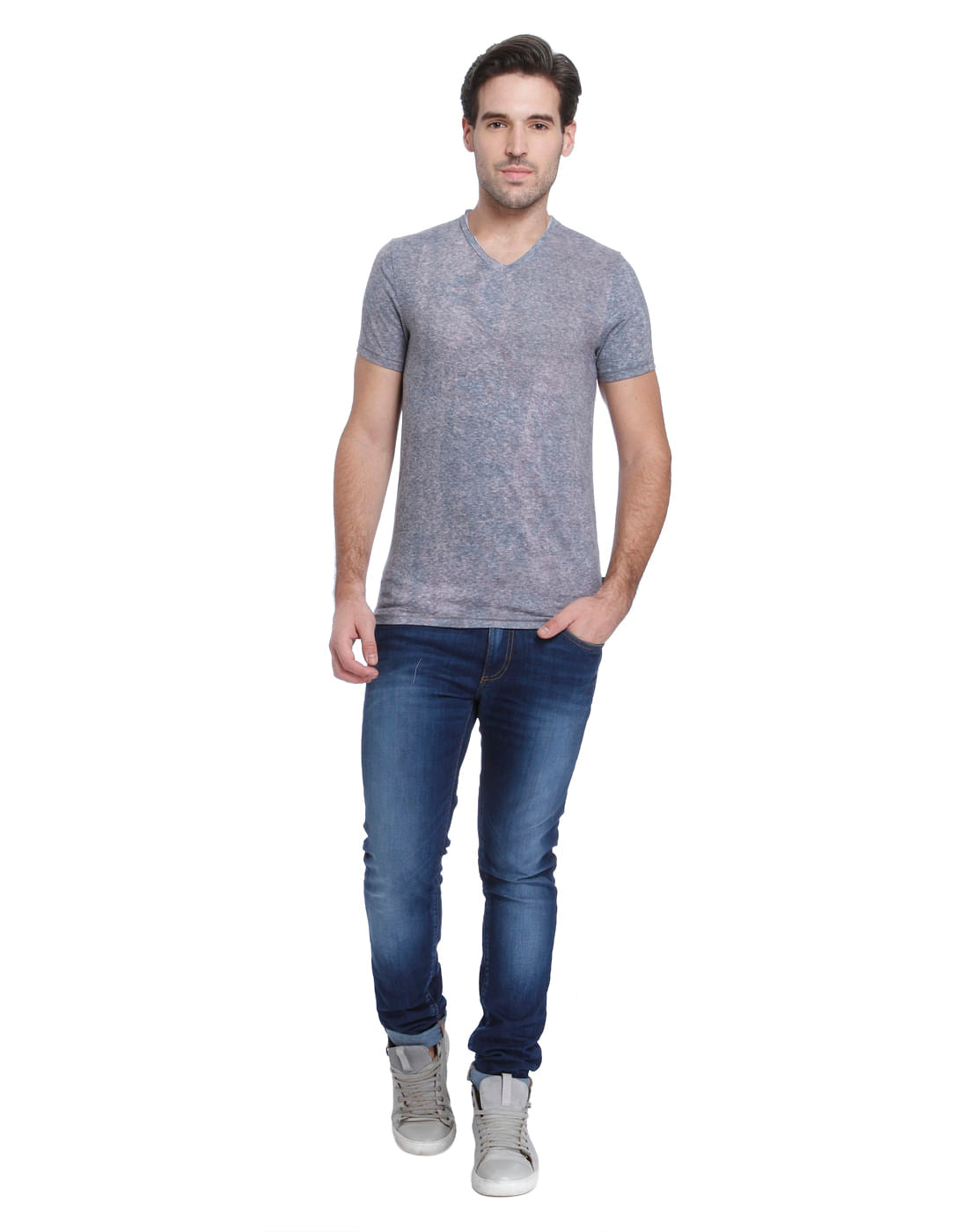 Grey V-Neck T-Shirt