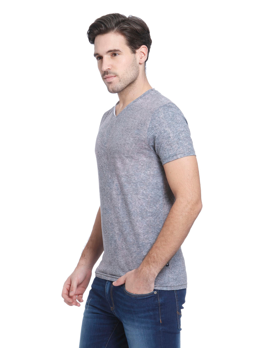 Grey V-Neck T-Shirt