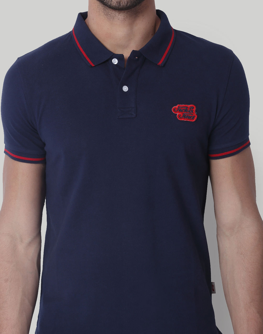 Navy Blue Polo Neck T-Shirt