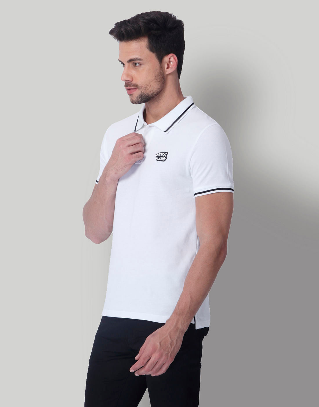White Polo Neck T-Shirt