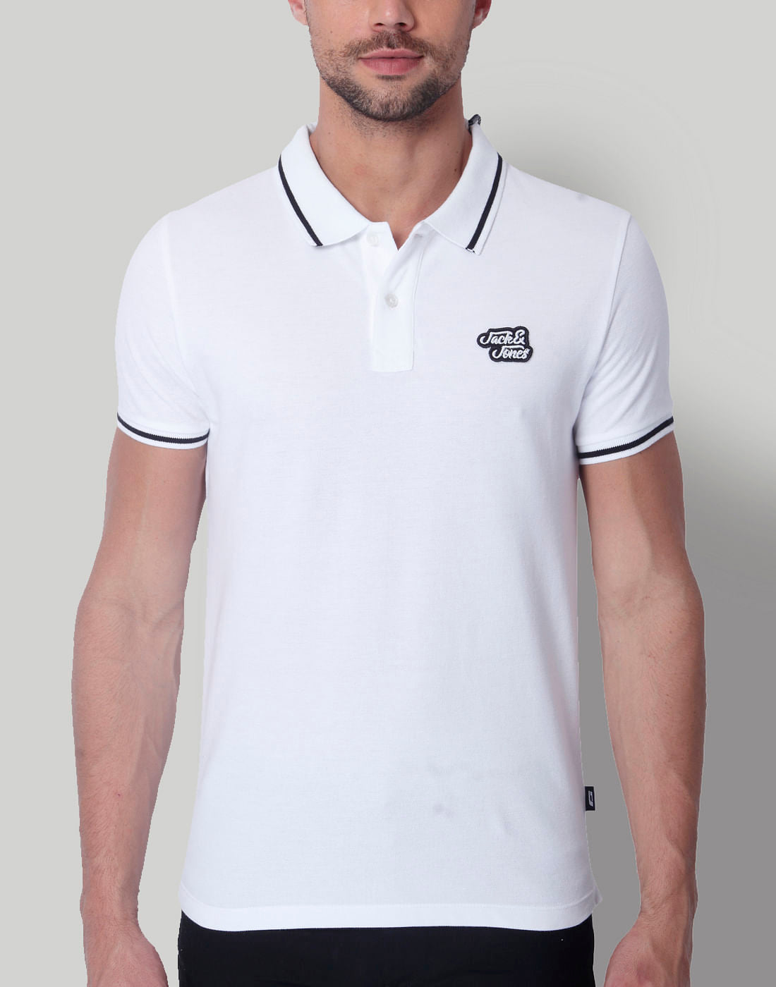White Polo Neck T-Shirt