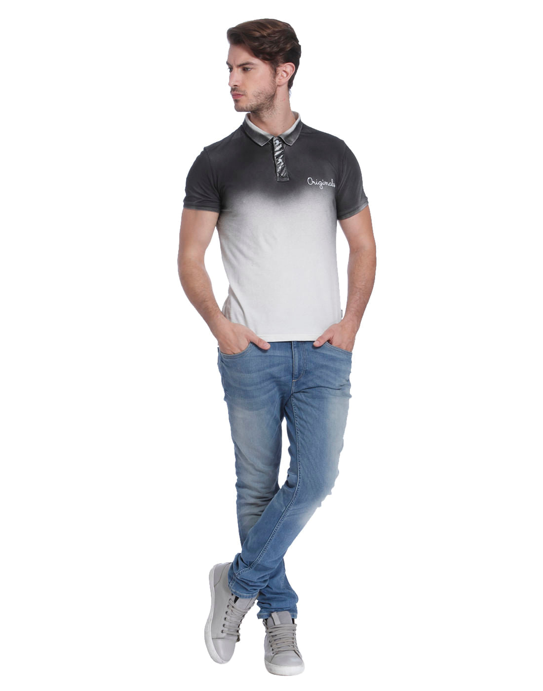 White Ombre Polo T-Shirt
