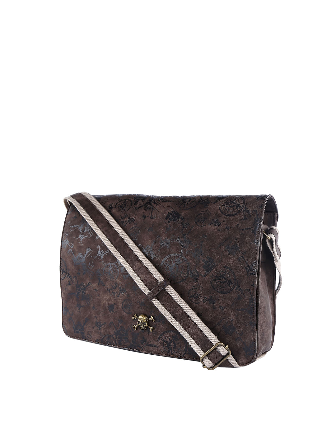Pirates Of The Caribbean Printed Tan Sling Bag - ONE