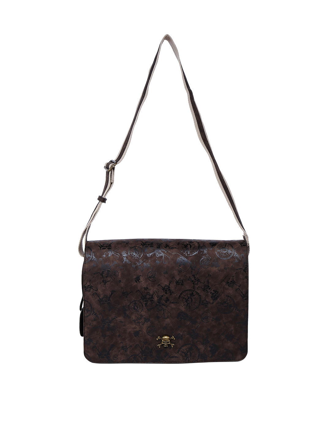 Pirates Of The Caribbean Printed Tan Sling Bag