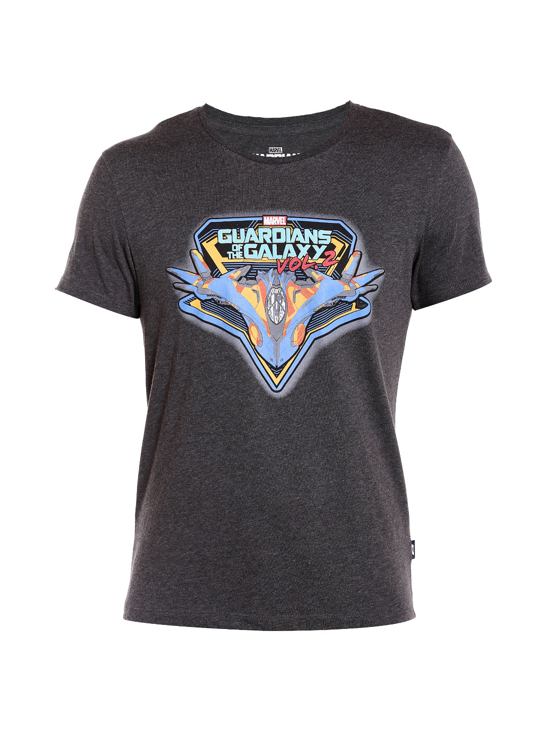 X Guardians Of The Galaxy Graphic Print Dark Grey Crew Neck T-Shirt
