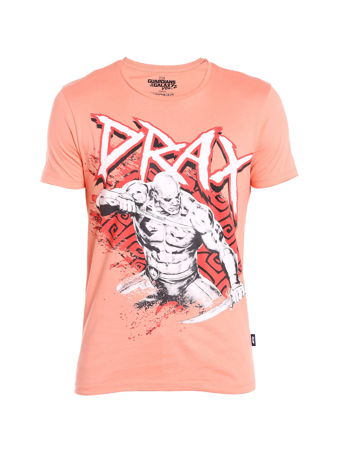 X Guardians Of The Galaxy Coral Drax Print Crew Neck T-Shirt