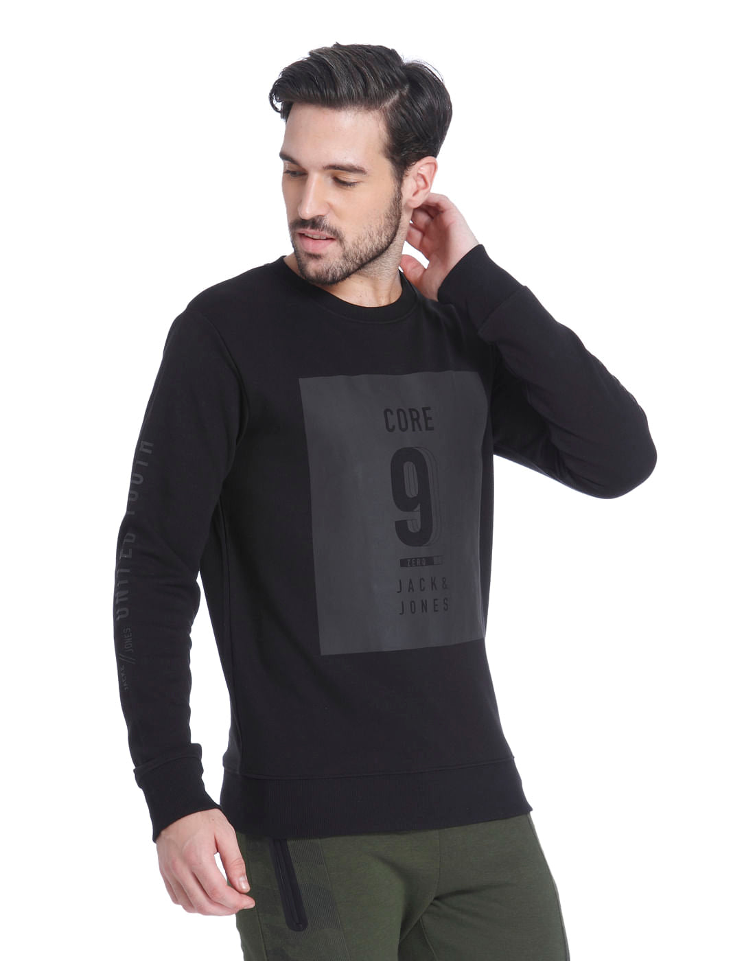 Black Graphic Print Sweatshirt