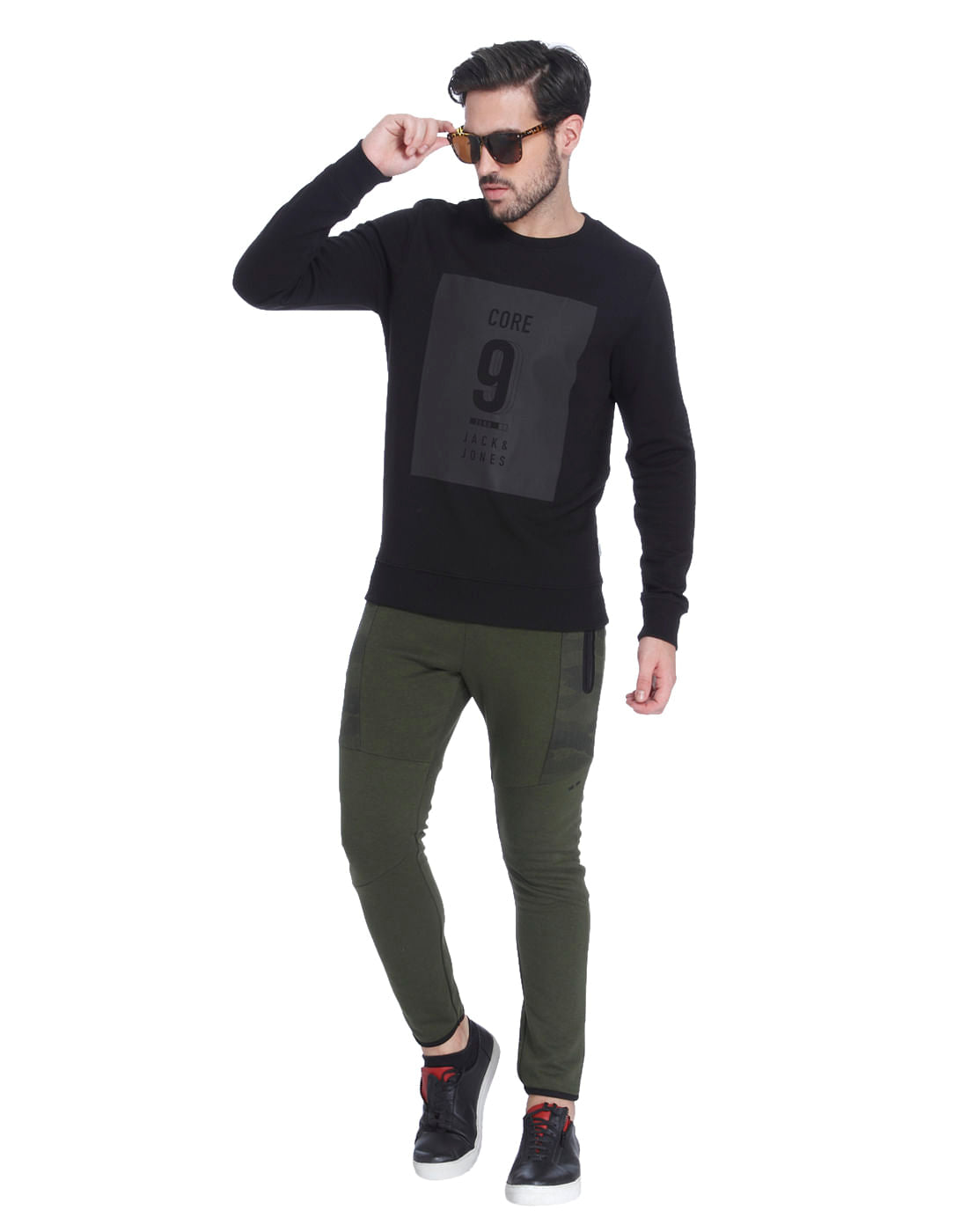 Black Graphic Print Sweatshirt