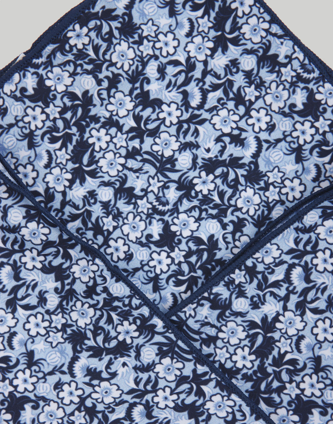 Blue Floral Print Pocket Square