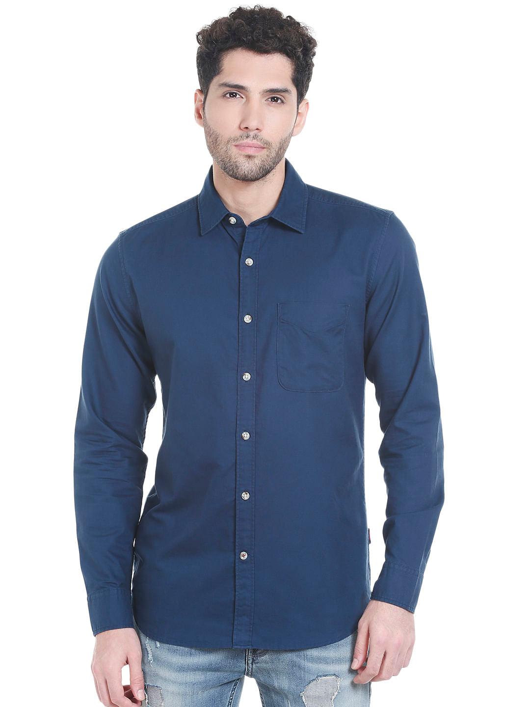 Dark Blue Slim Fit Shirt - S