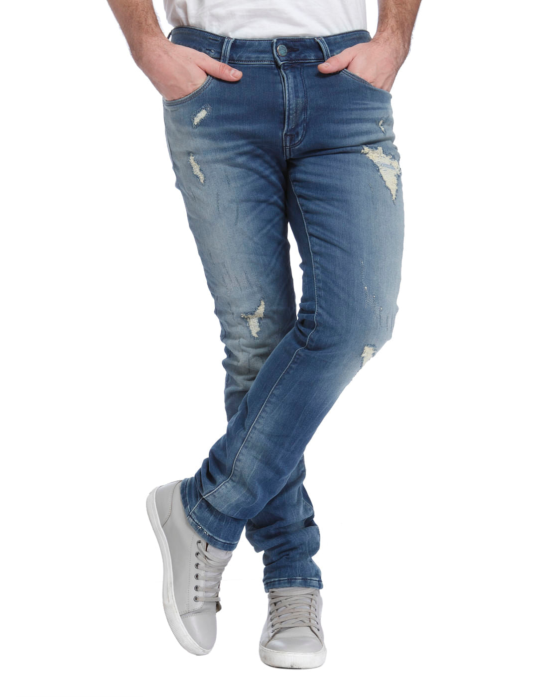 Light Blue Low Rise Skinny Fit Jeans - 28/32