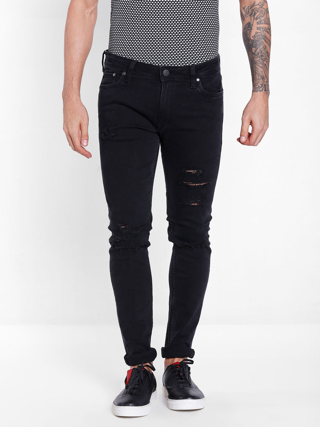 Black Ripped Skinny Jeans - 28/32