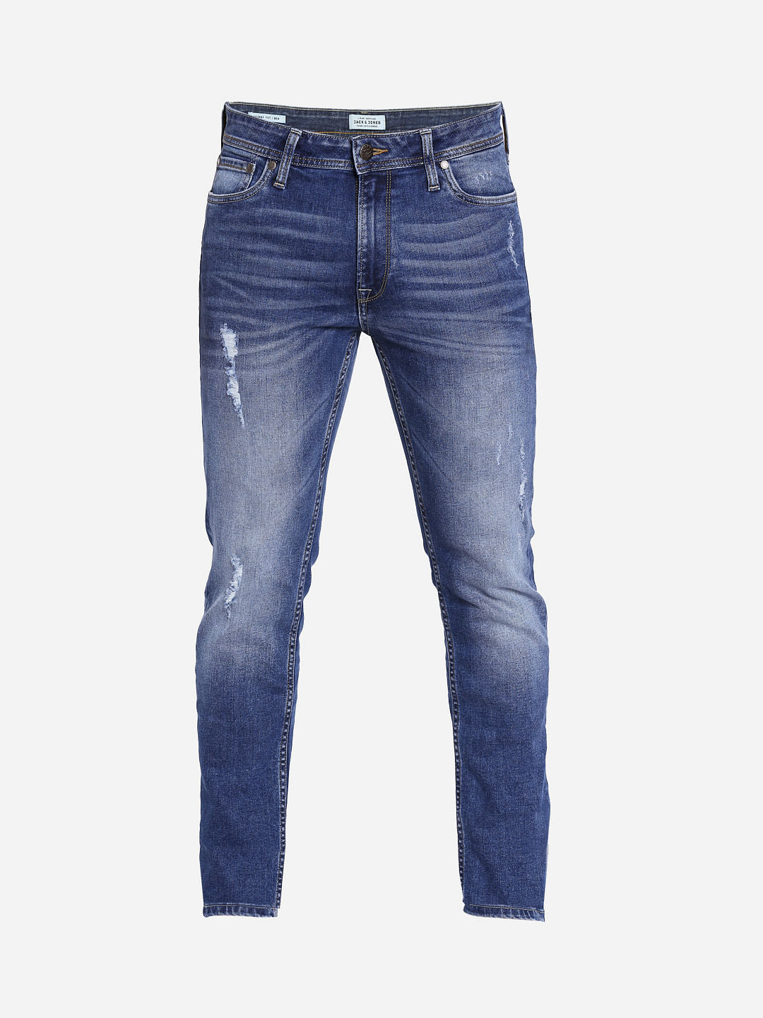 Dark Blue Distressed Skinny Jeans