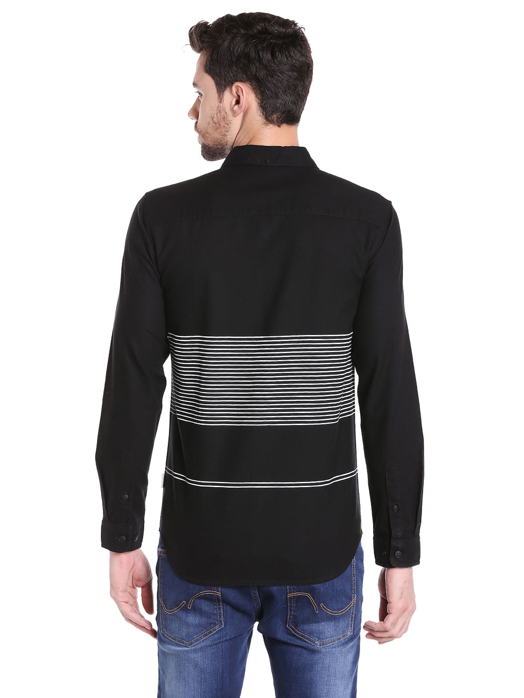 Black & White Stripes Slim Fit Shirt