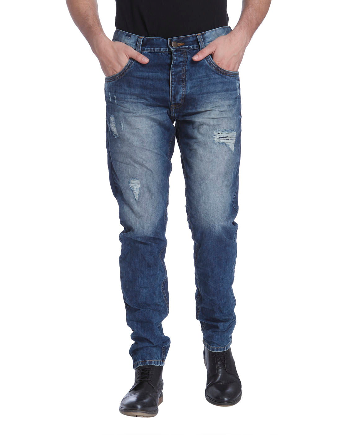 Blue Anti- Fit Distressed Jeans - 28/32