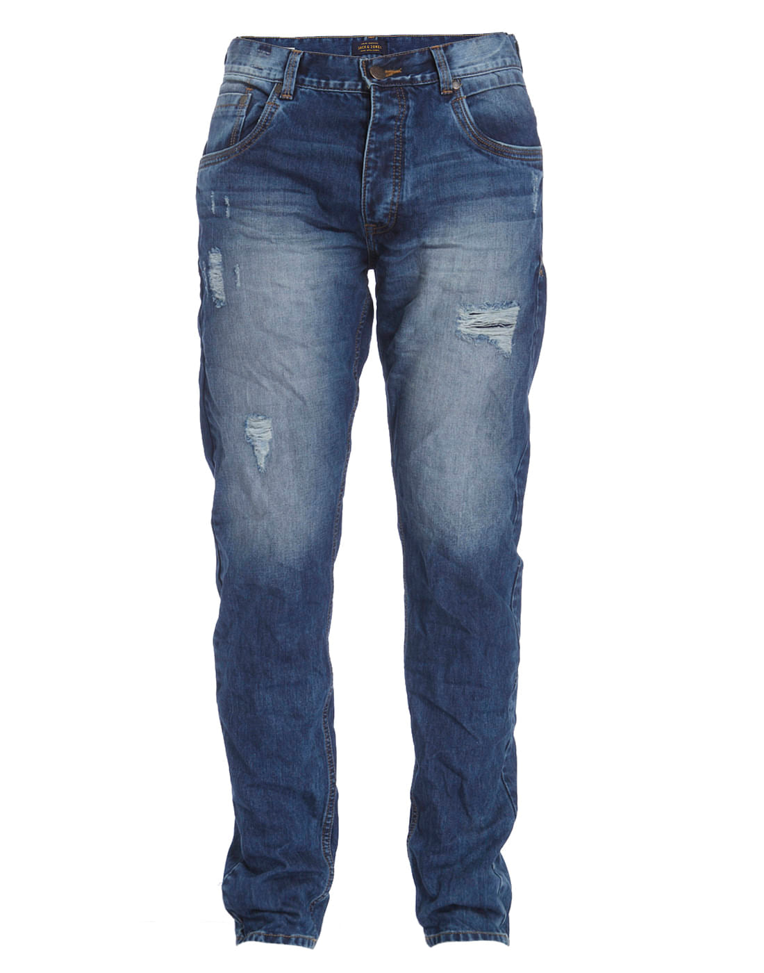 Blue Anti- Fit Distressed Jeans