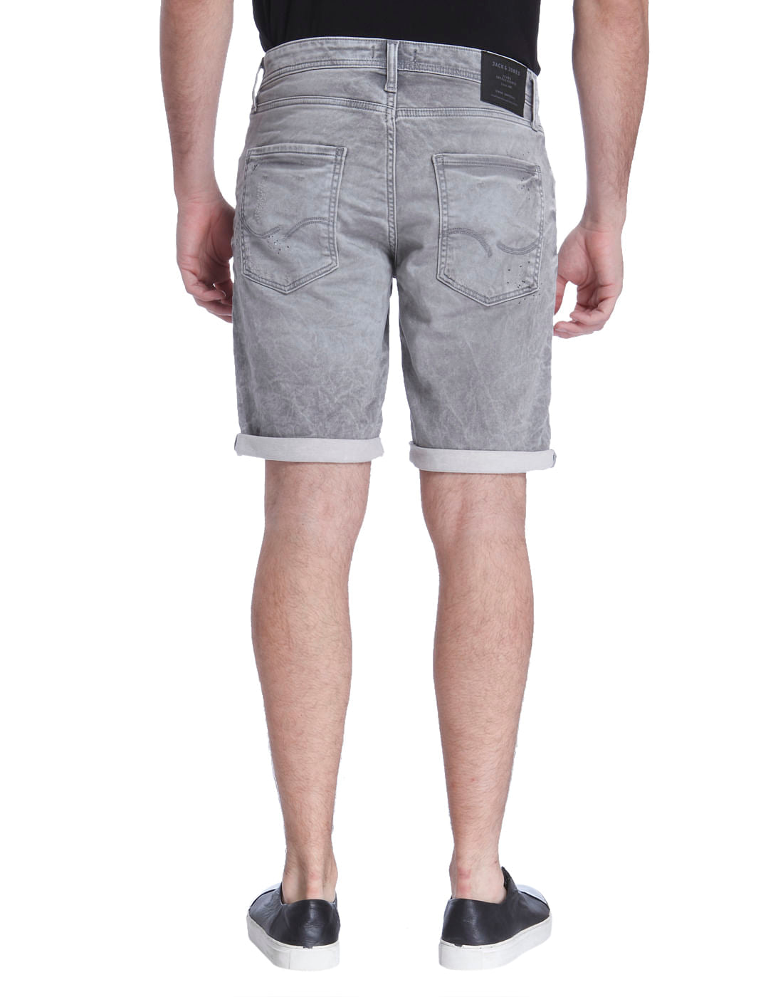 Grey Distressed Denim Shorts