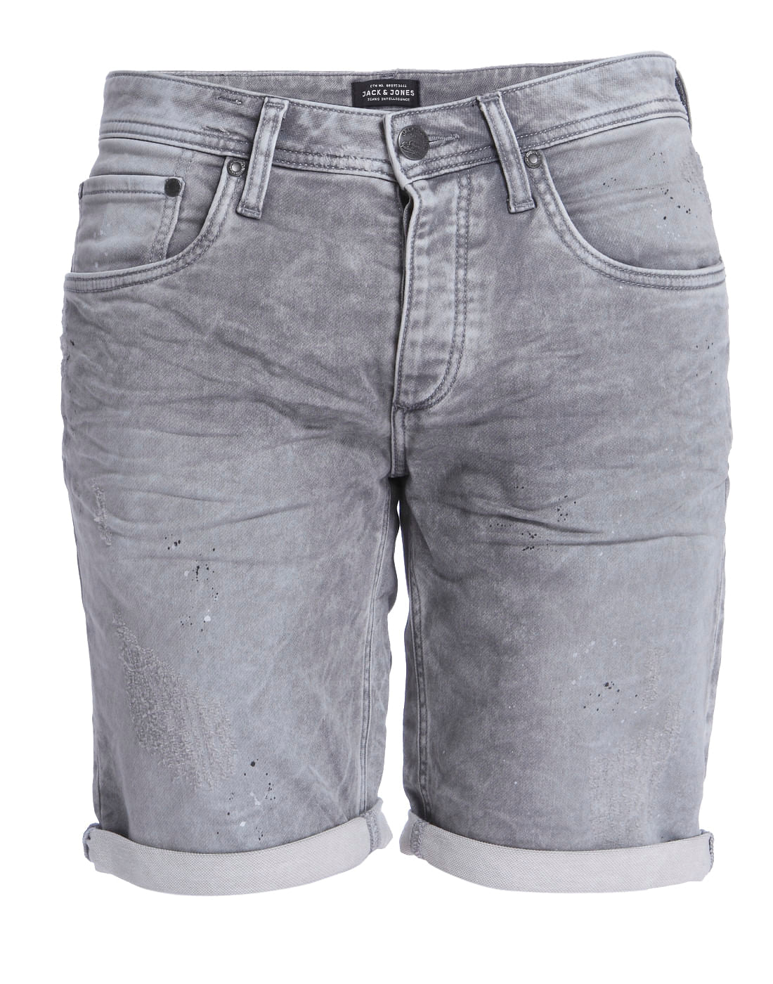 Grey Distressed Denim Shorts