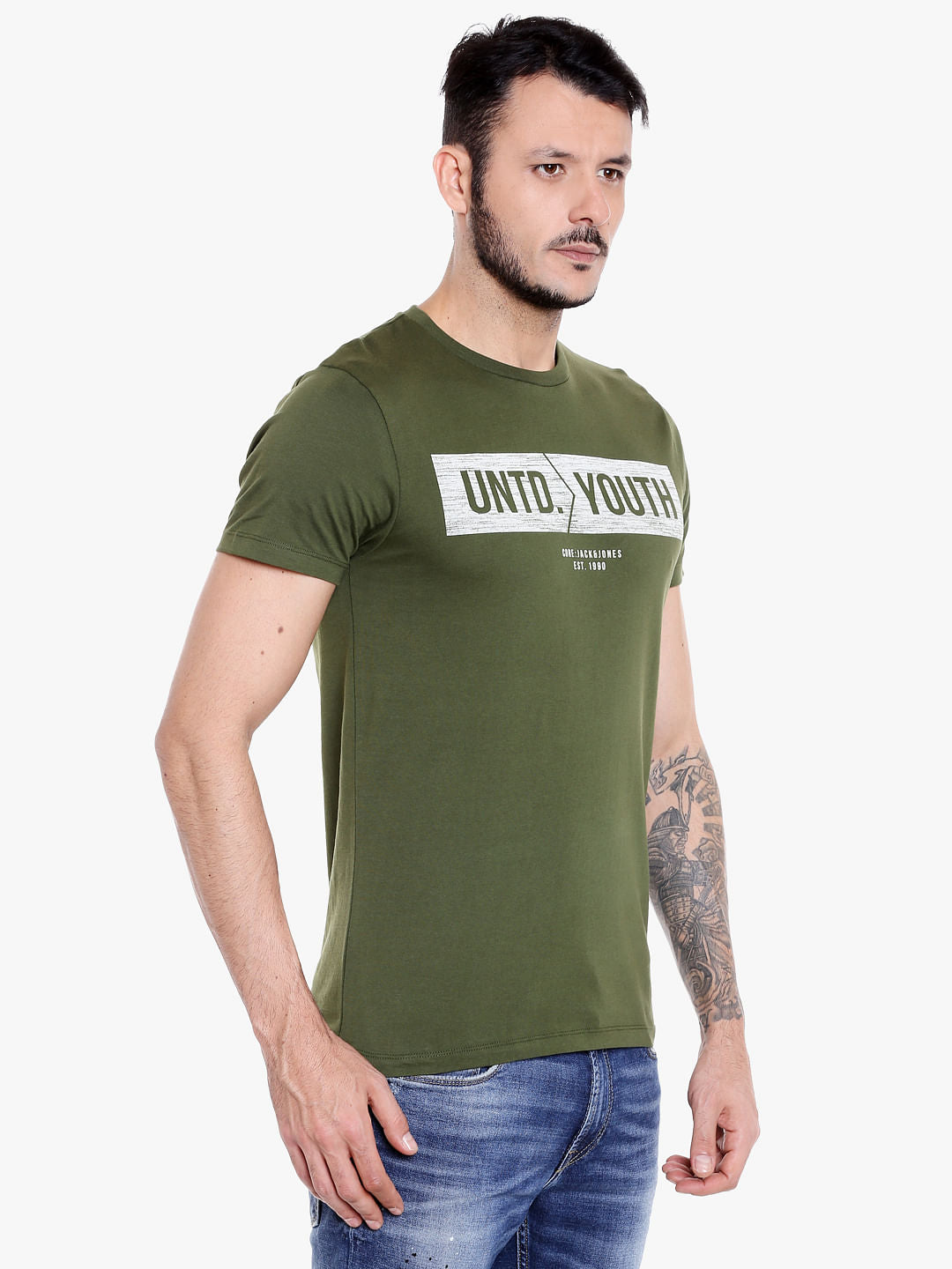 Green Graphic Print Crew Neck T-Shirt