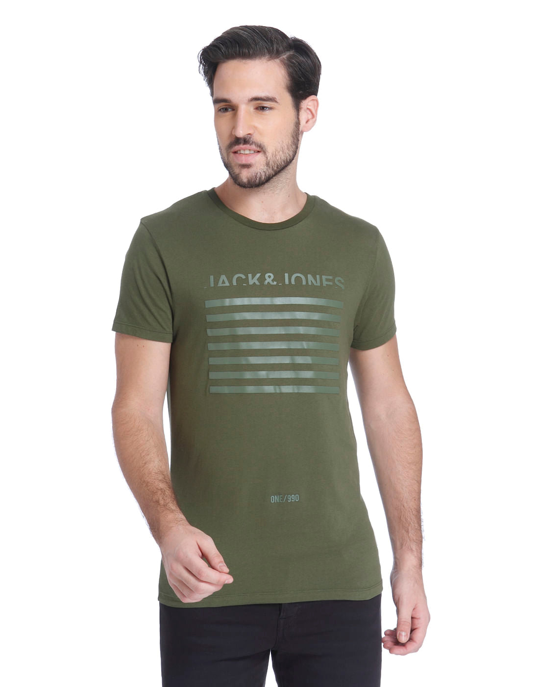 Green Logo Print Crew Neck T-Shirt - S