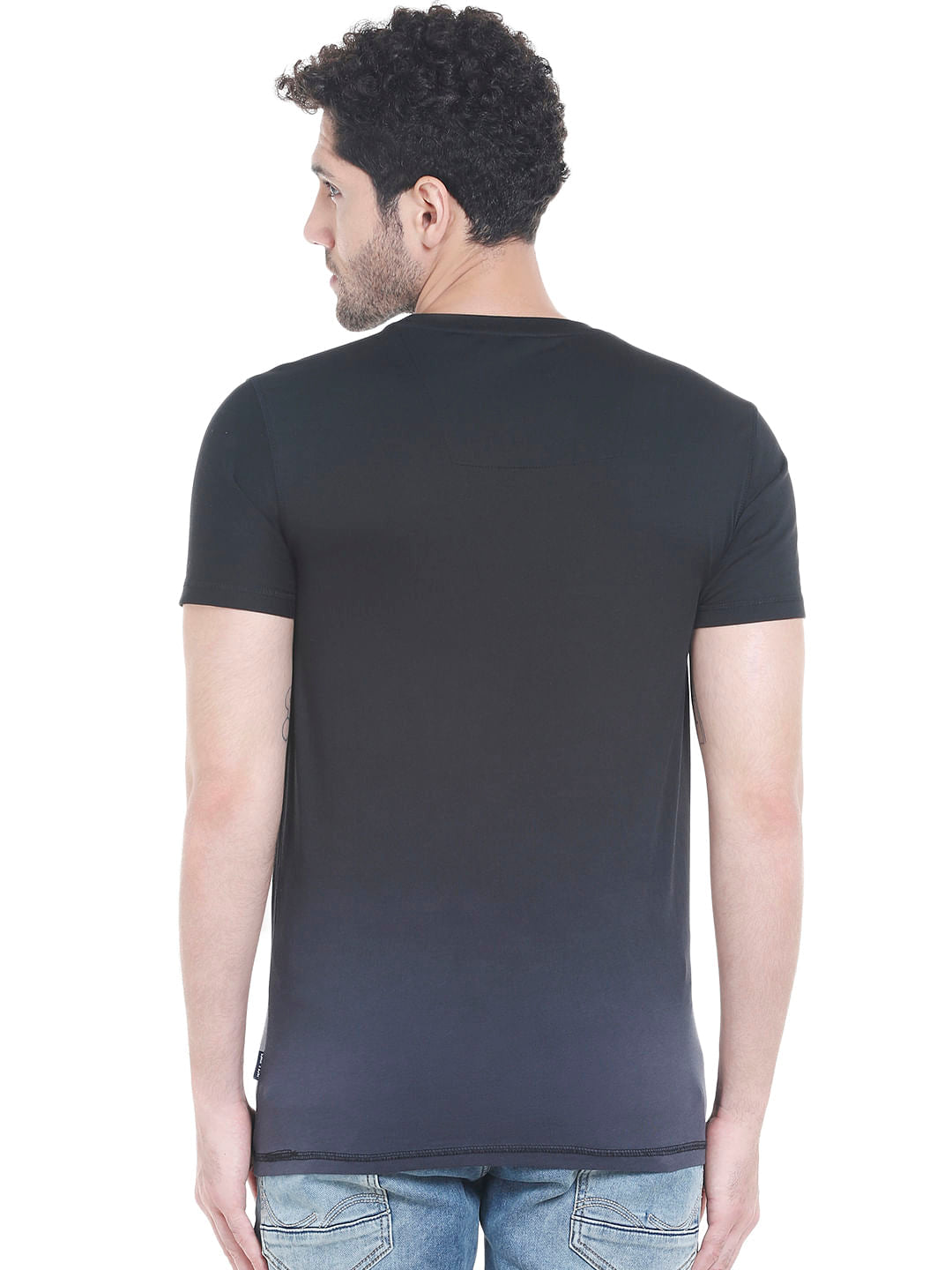 Black Graphic Print Crew Neck T-Shirt