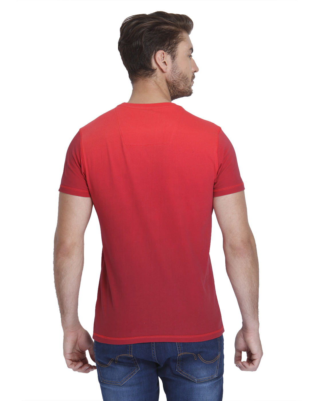 Bright Red Graphic Print Crew Neck T-Shirt