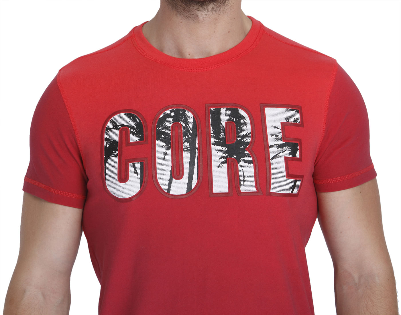 Bright Red Graphic Print Crew Neck T-Shirt