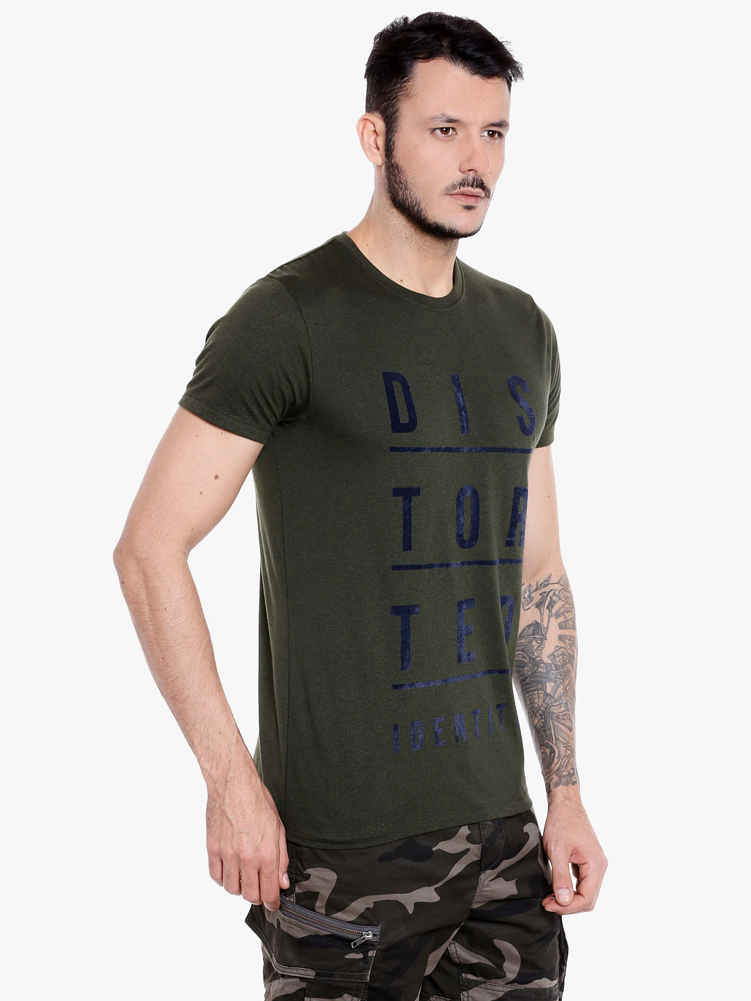 Green Slogan Print Crew Neck T-Shirt
