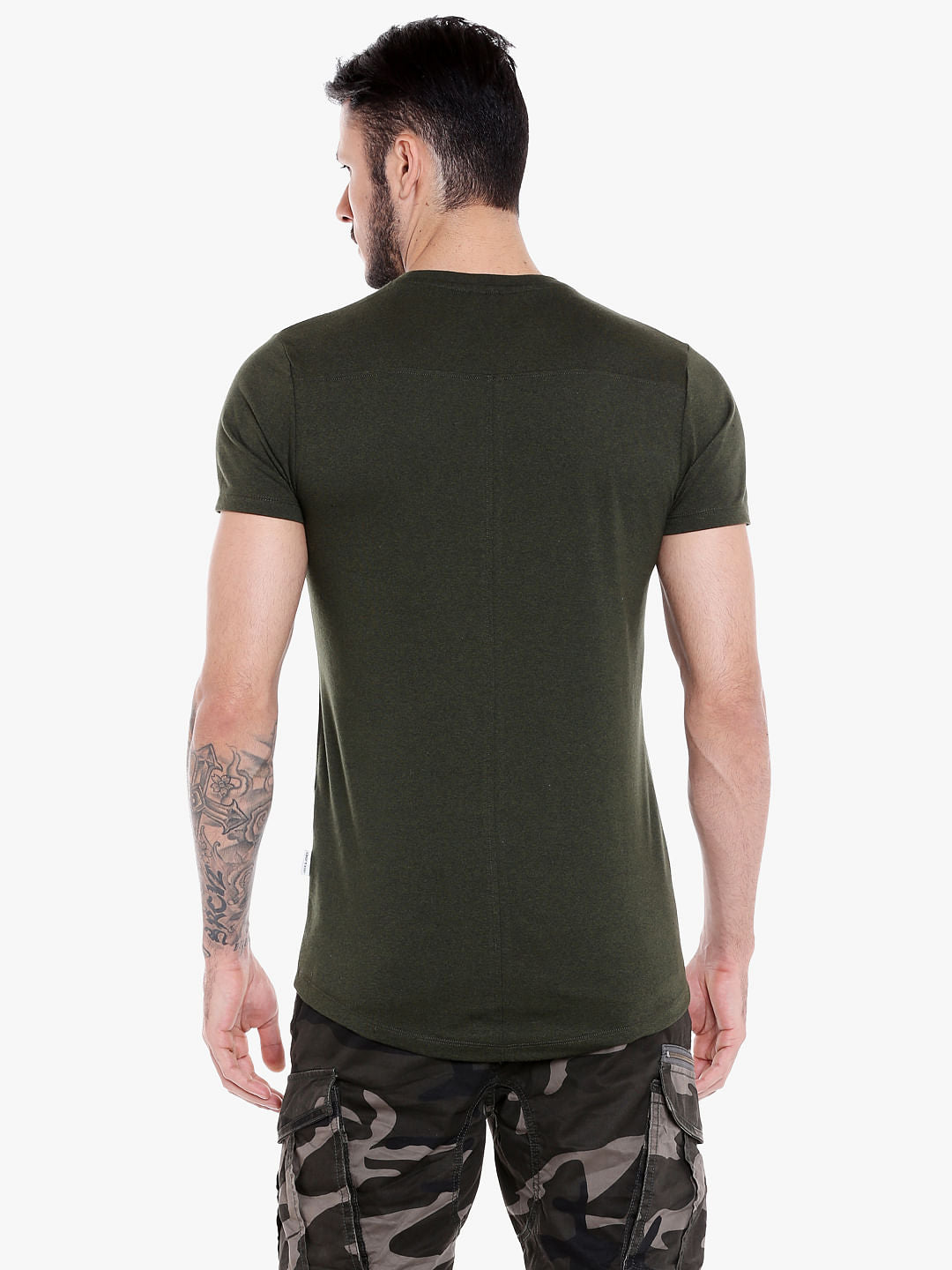 Green Slogan Print Crew Neck T-Shirt