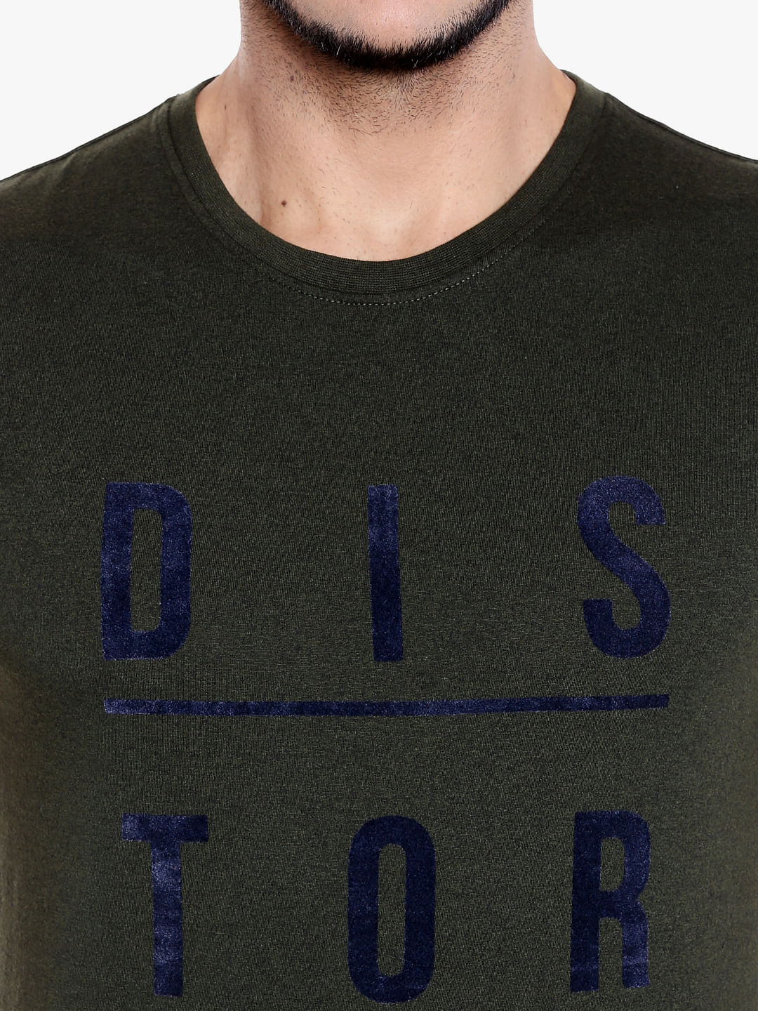 Green Slogan Print Crew Neck T-Shirt