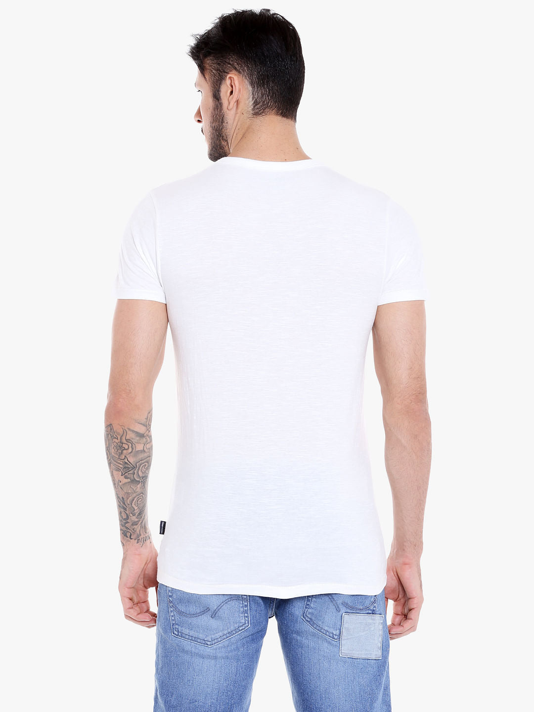 White Graphic Print Crew Neck T-Shirt