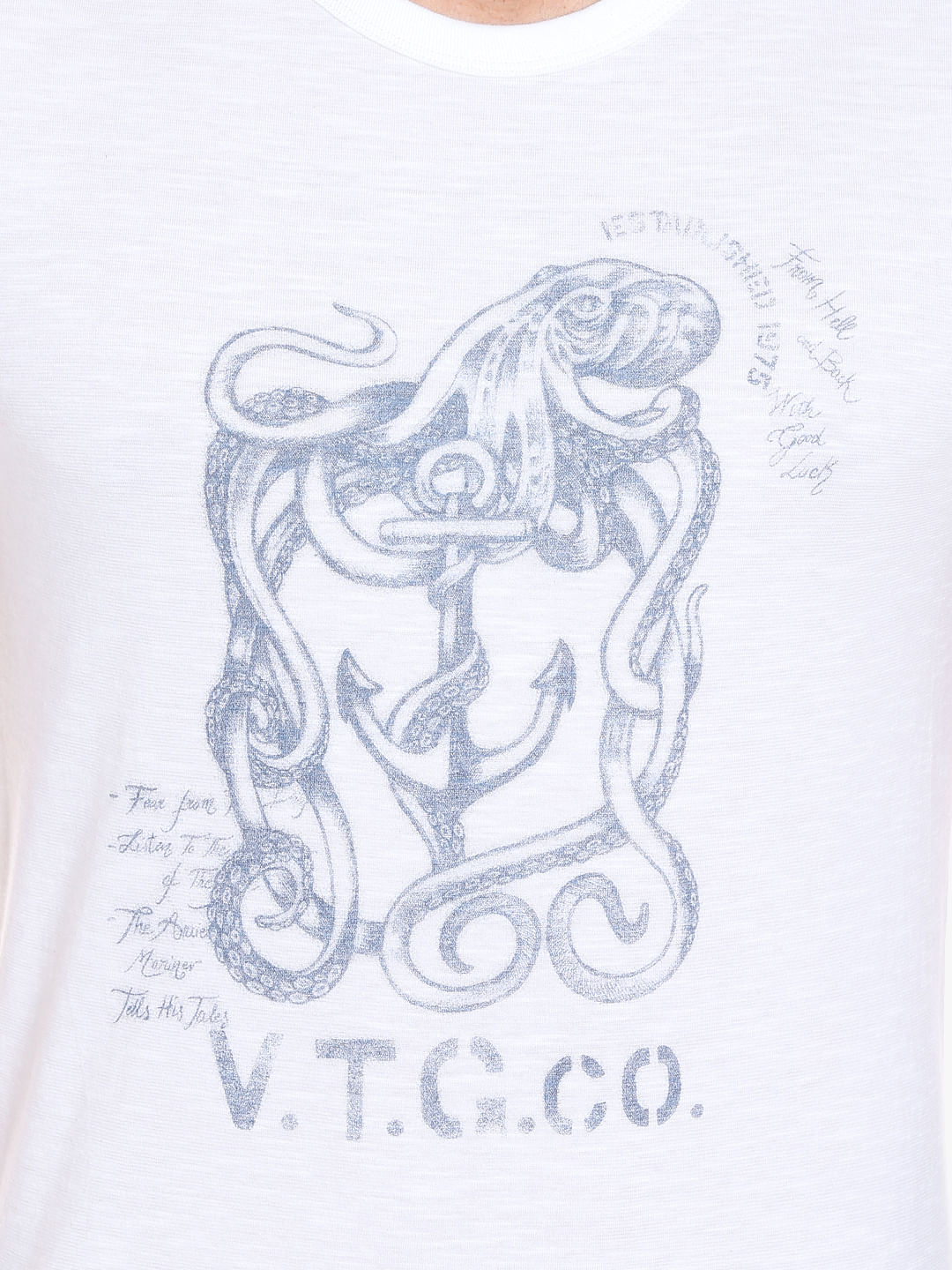 White Graphic Print Crew Neck T-Shirt