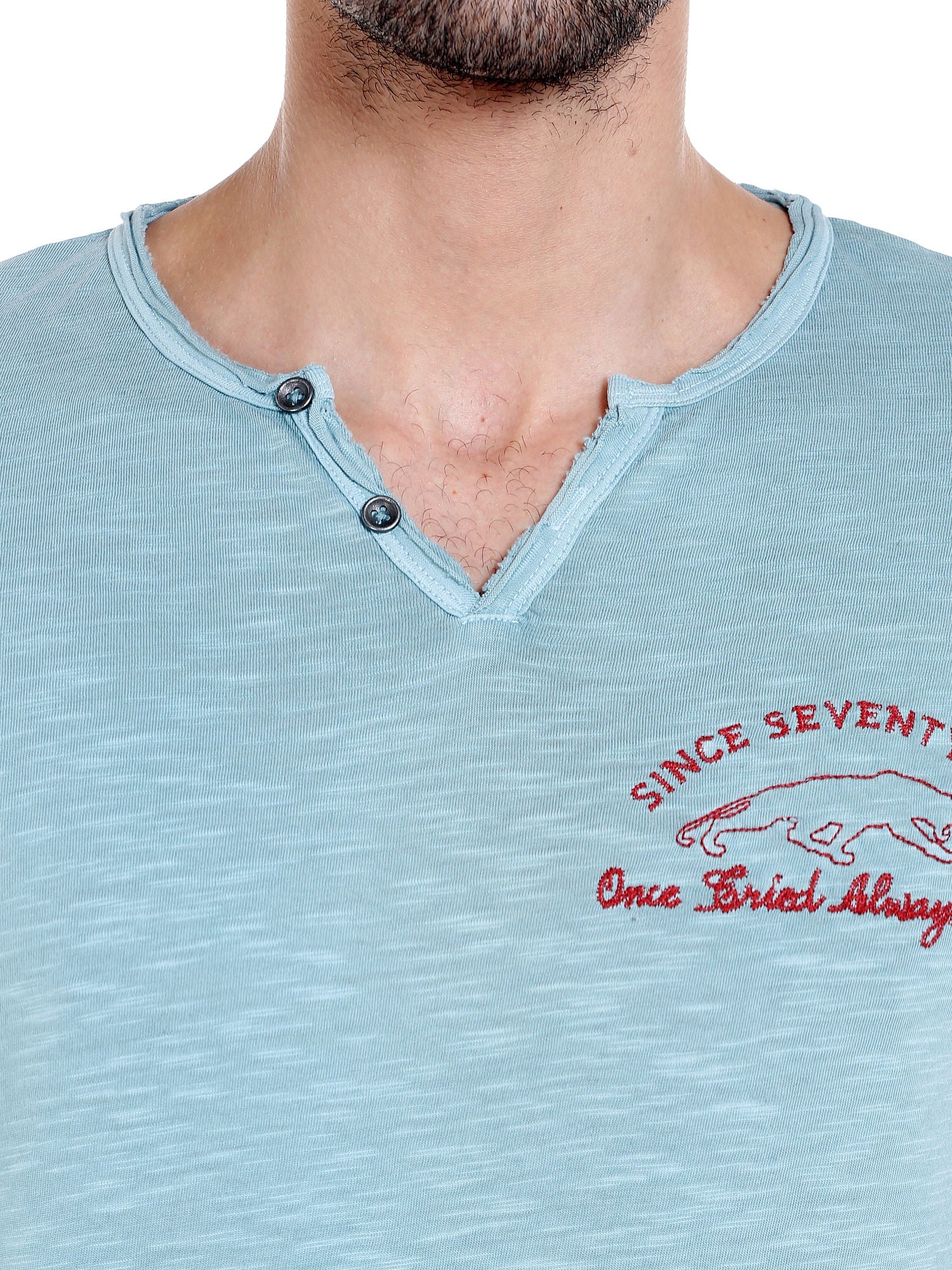 Blue V- Neck T-Shirt